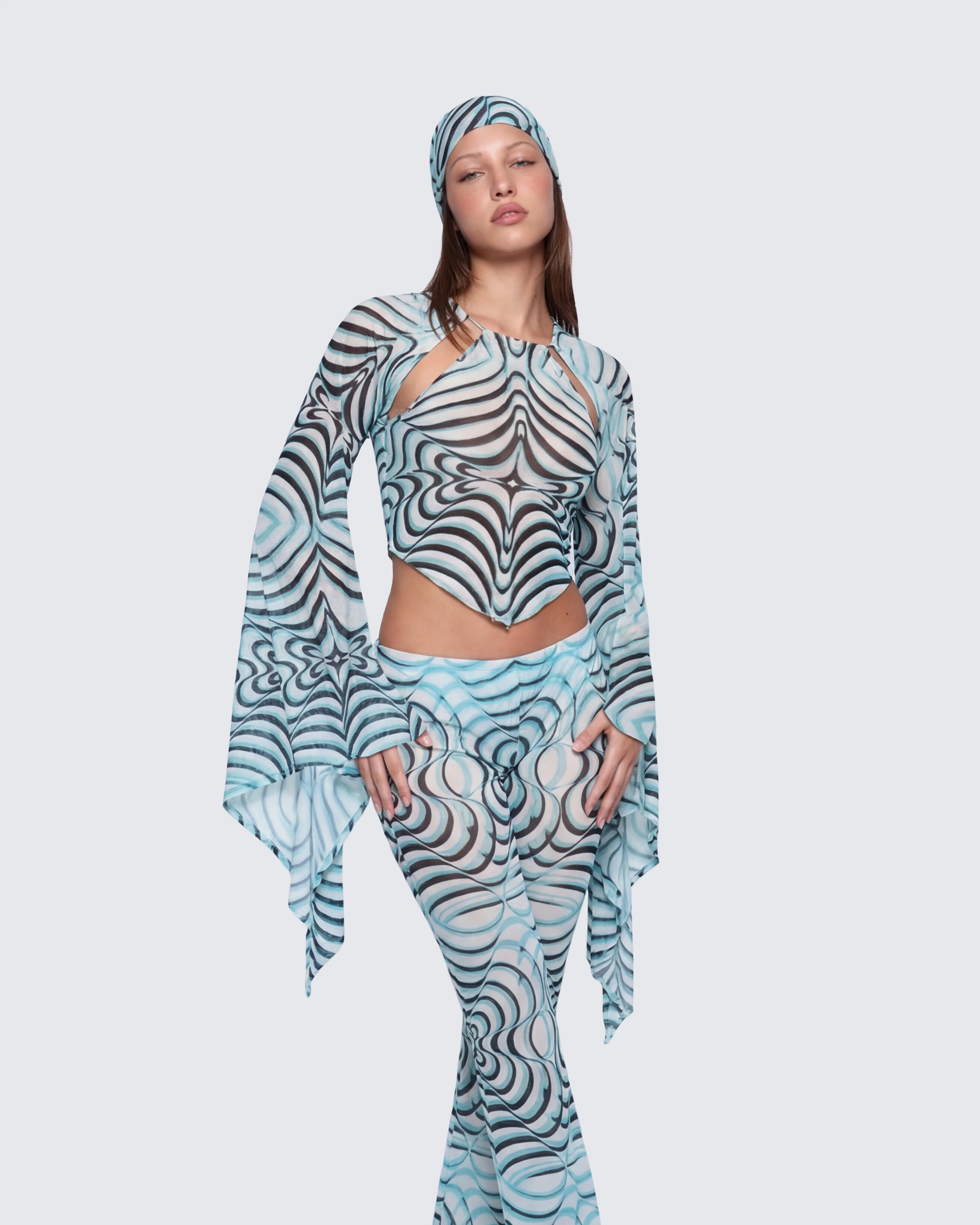 Ophelia Multi Mesh Extreme Sleeve Top - Image 3