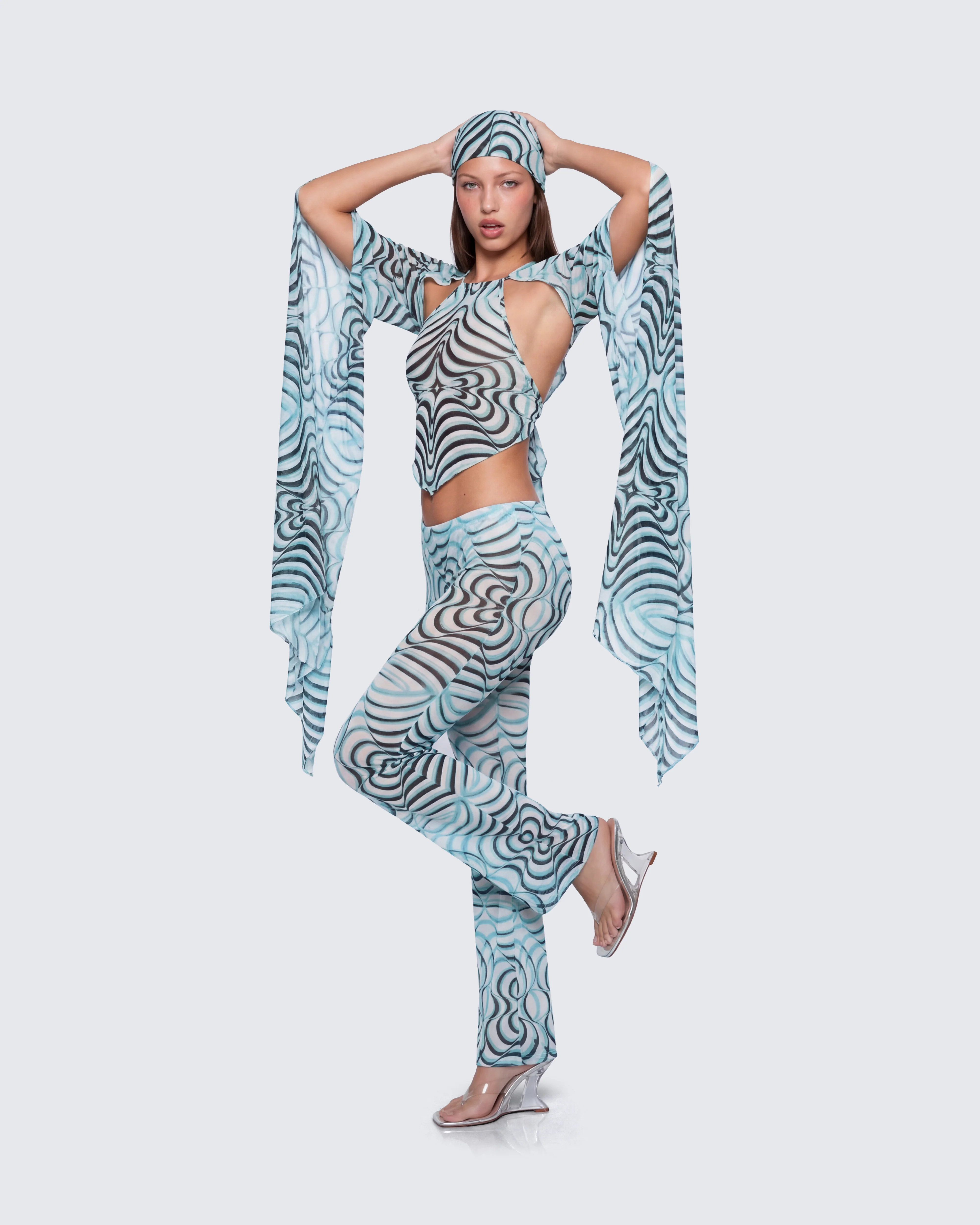 Ophelia Multi Mesh Extreme Sleeve Top - Image 5
