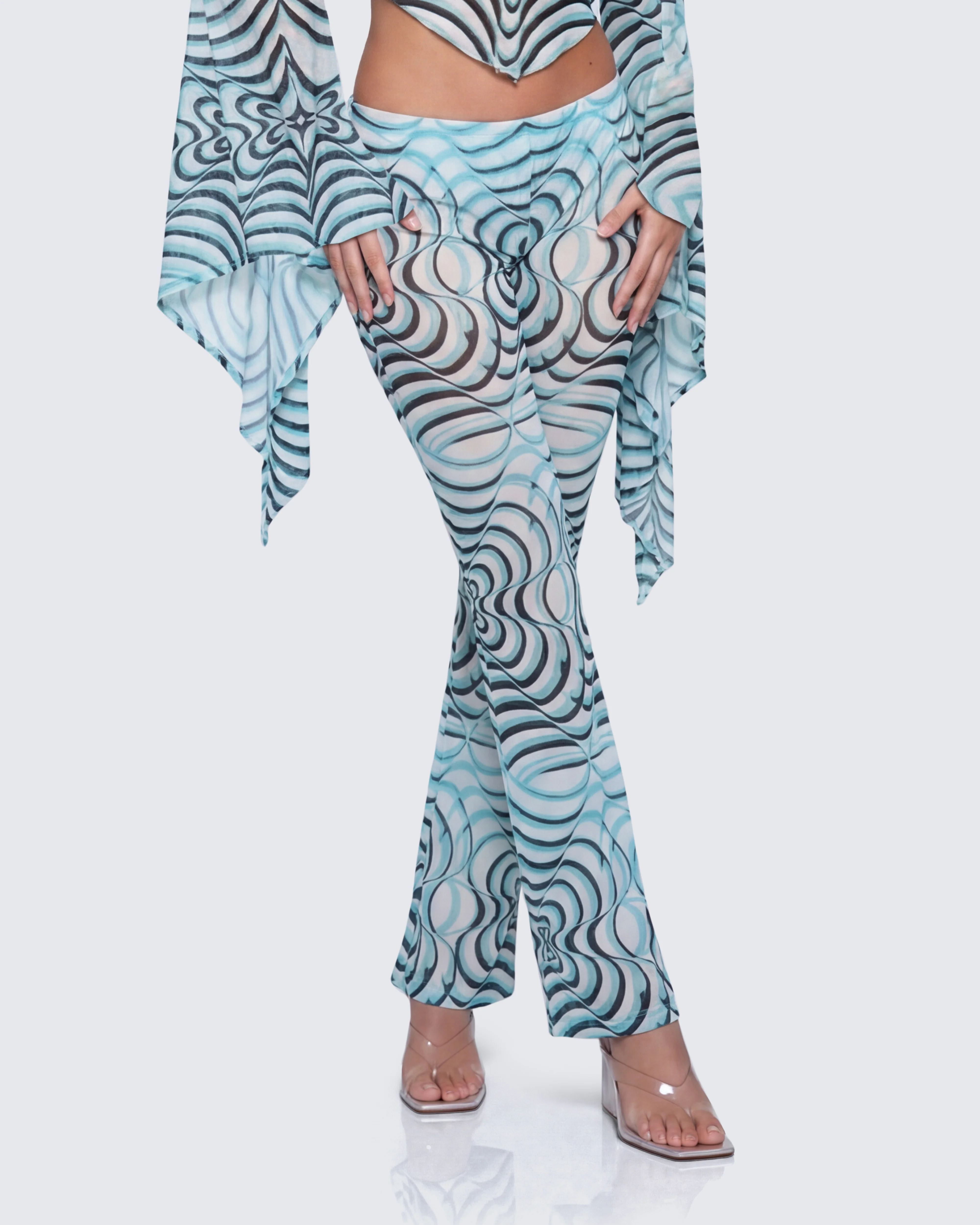 Ophelia Multi Mesh Flare Leggings - Image 3