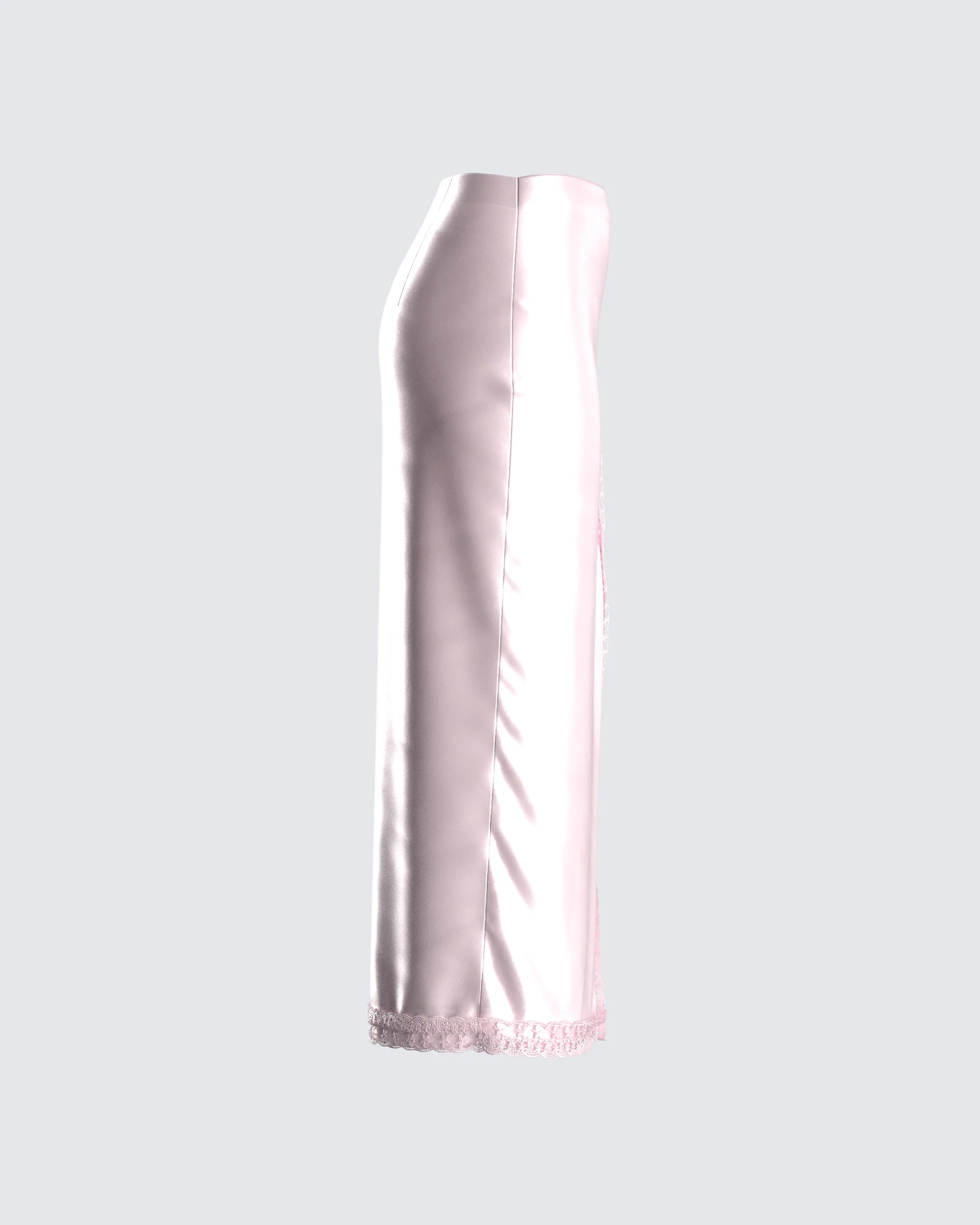 Orana Pink Satin Lace Skirt - Image 2