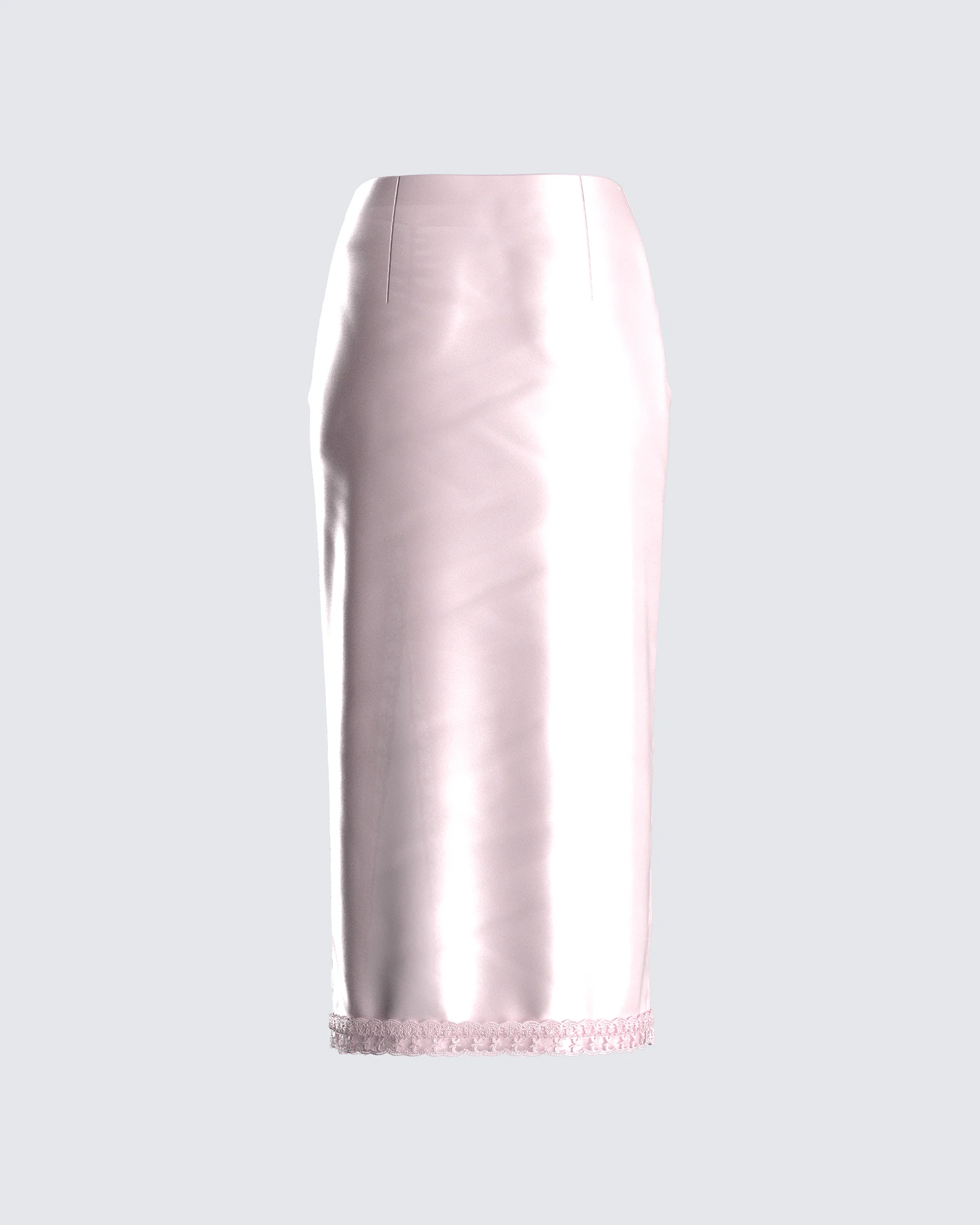 Orana Pink Satin Lace Skirt - Image 3