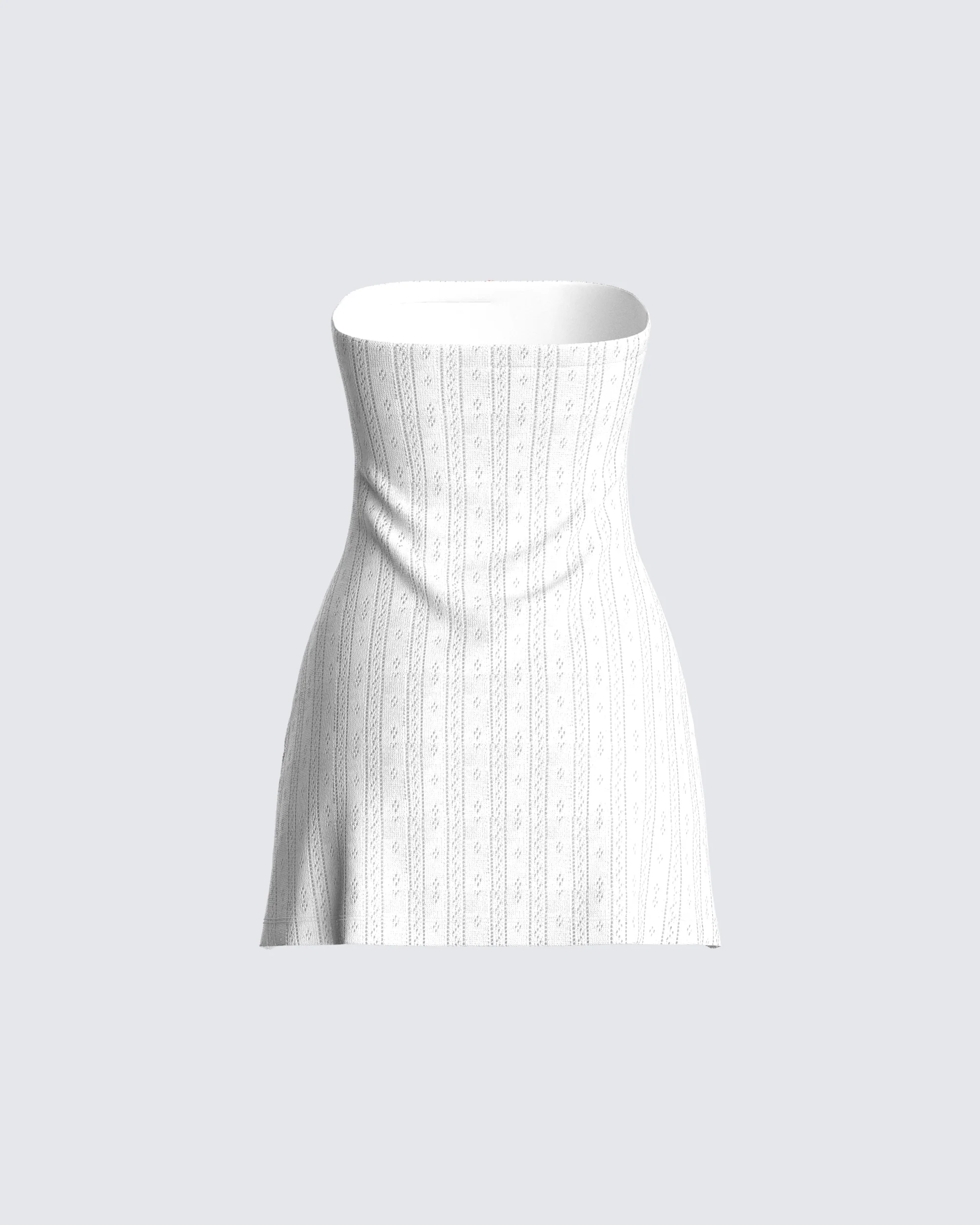 Paloma White Pointelle Mini Dress - Image 3