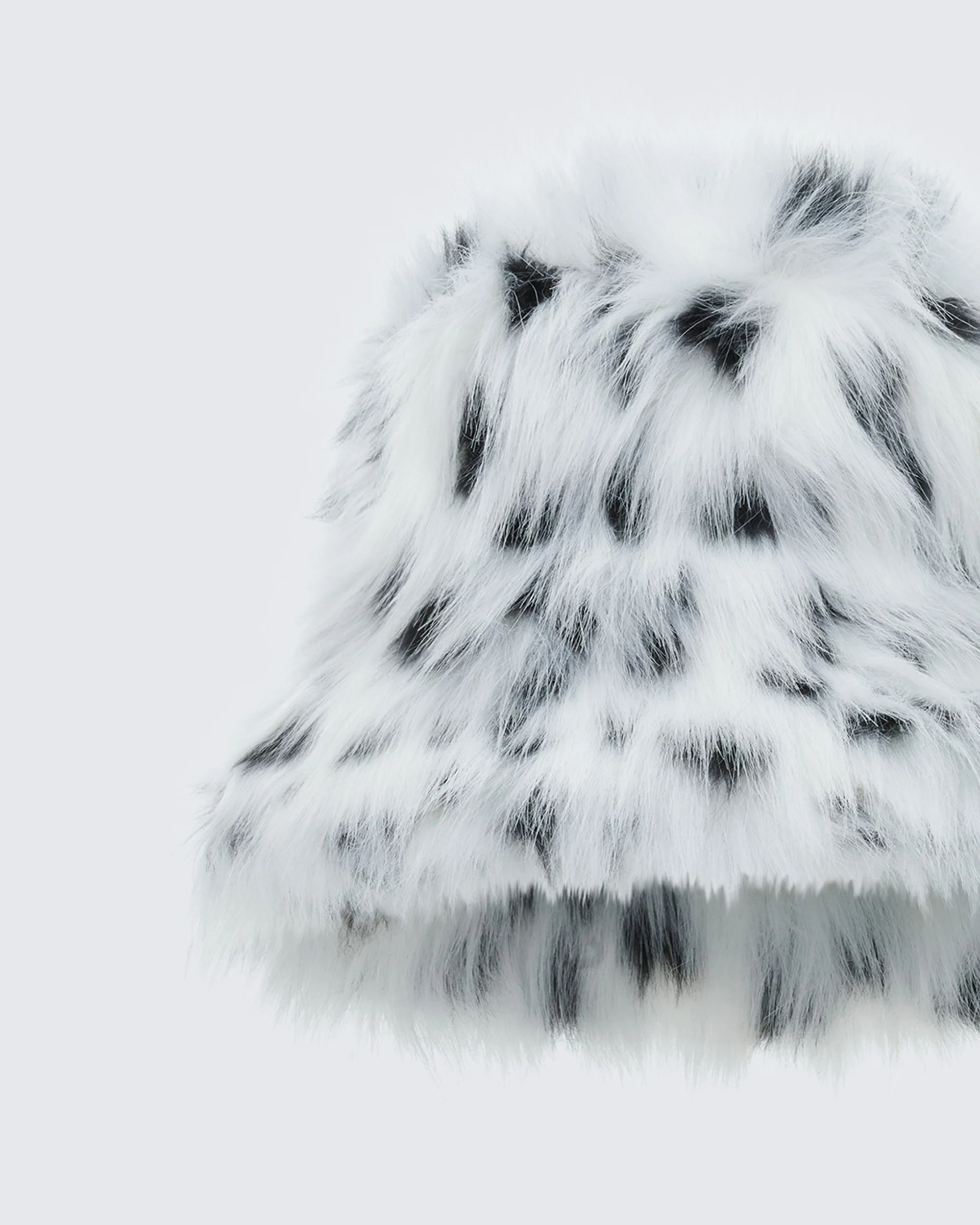 Pamela Dalmatian Faux Fur Oversized Bucket Hat - Image 2