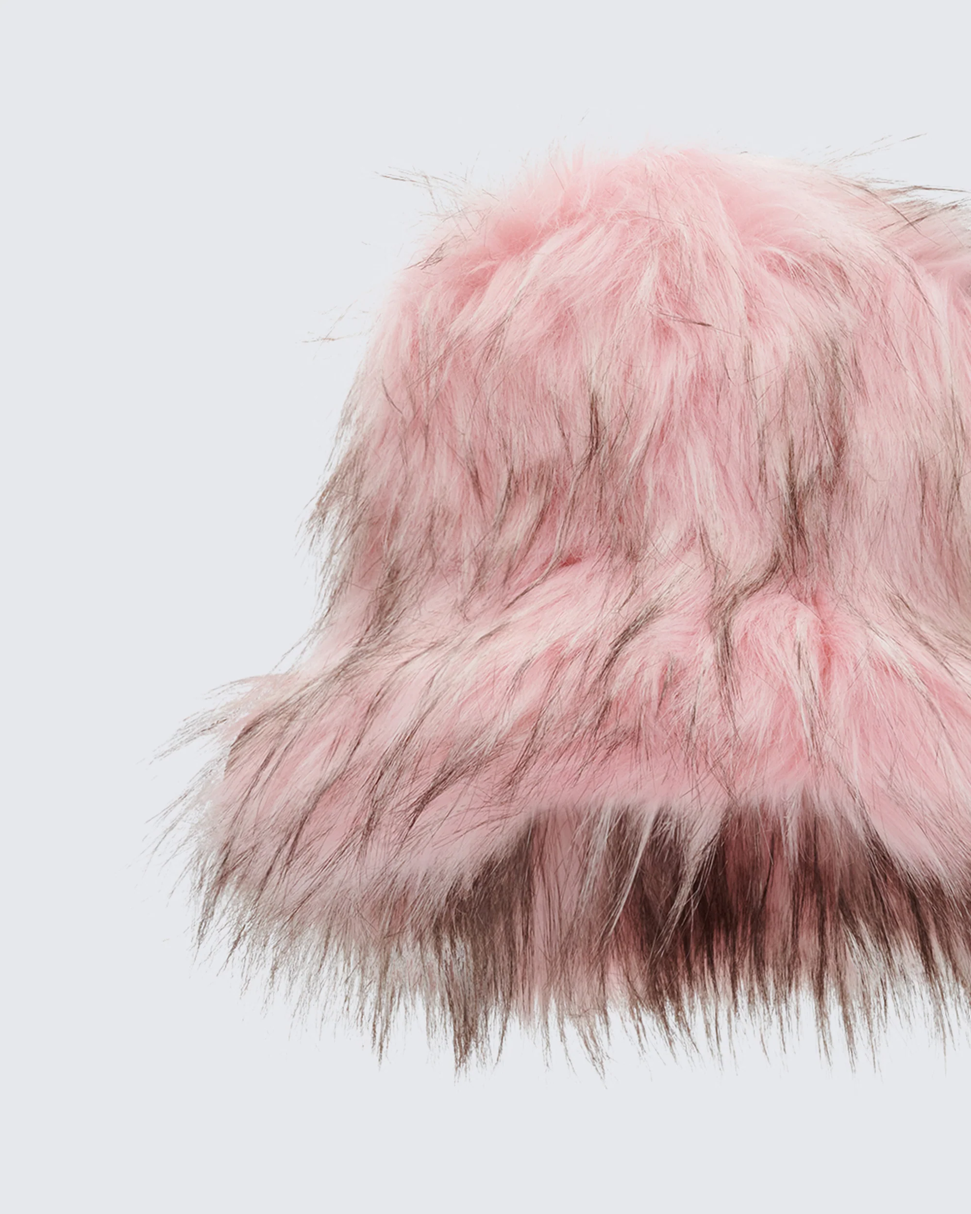 Pamela Pink Faux Fur Oversized Bucket Hat - Image 2