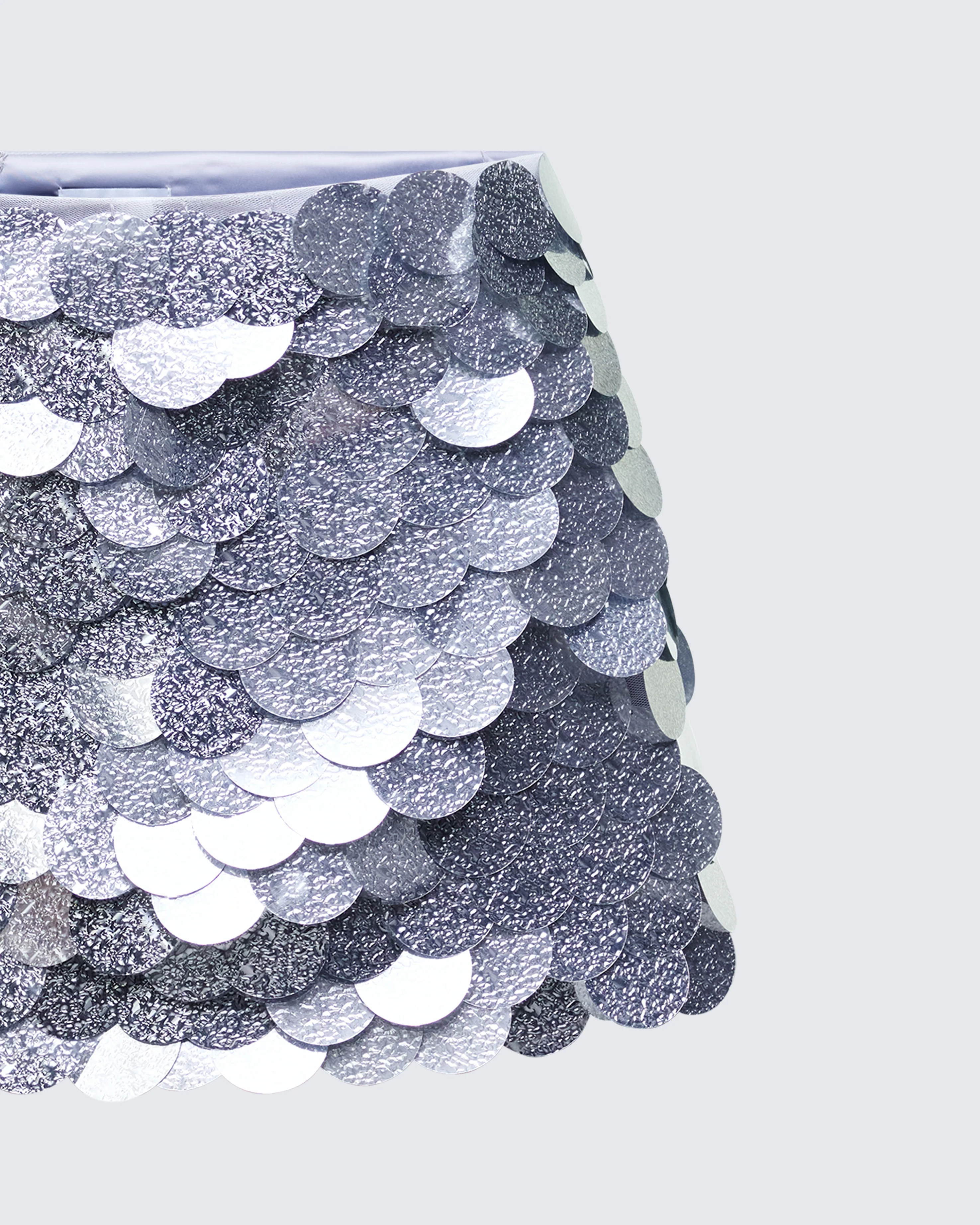 Pearle Silver Disc Sequin Mini Skirt - Image 6