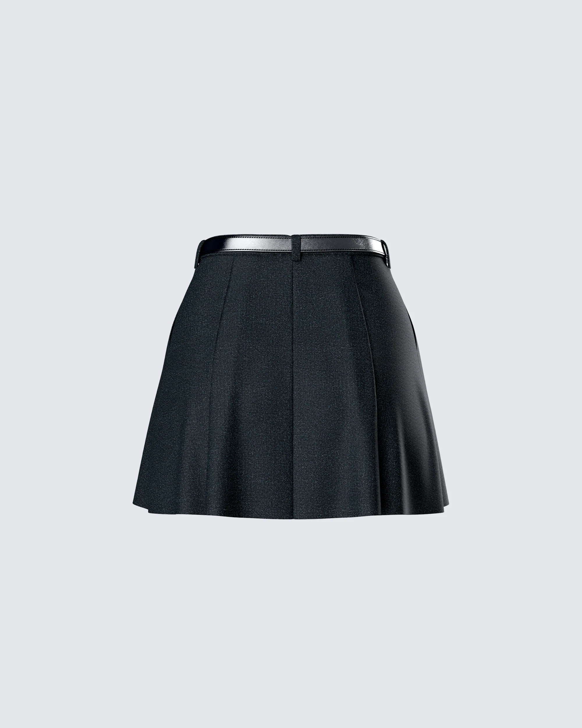 Perla Black Pleated Mini Skirt - Image 3