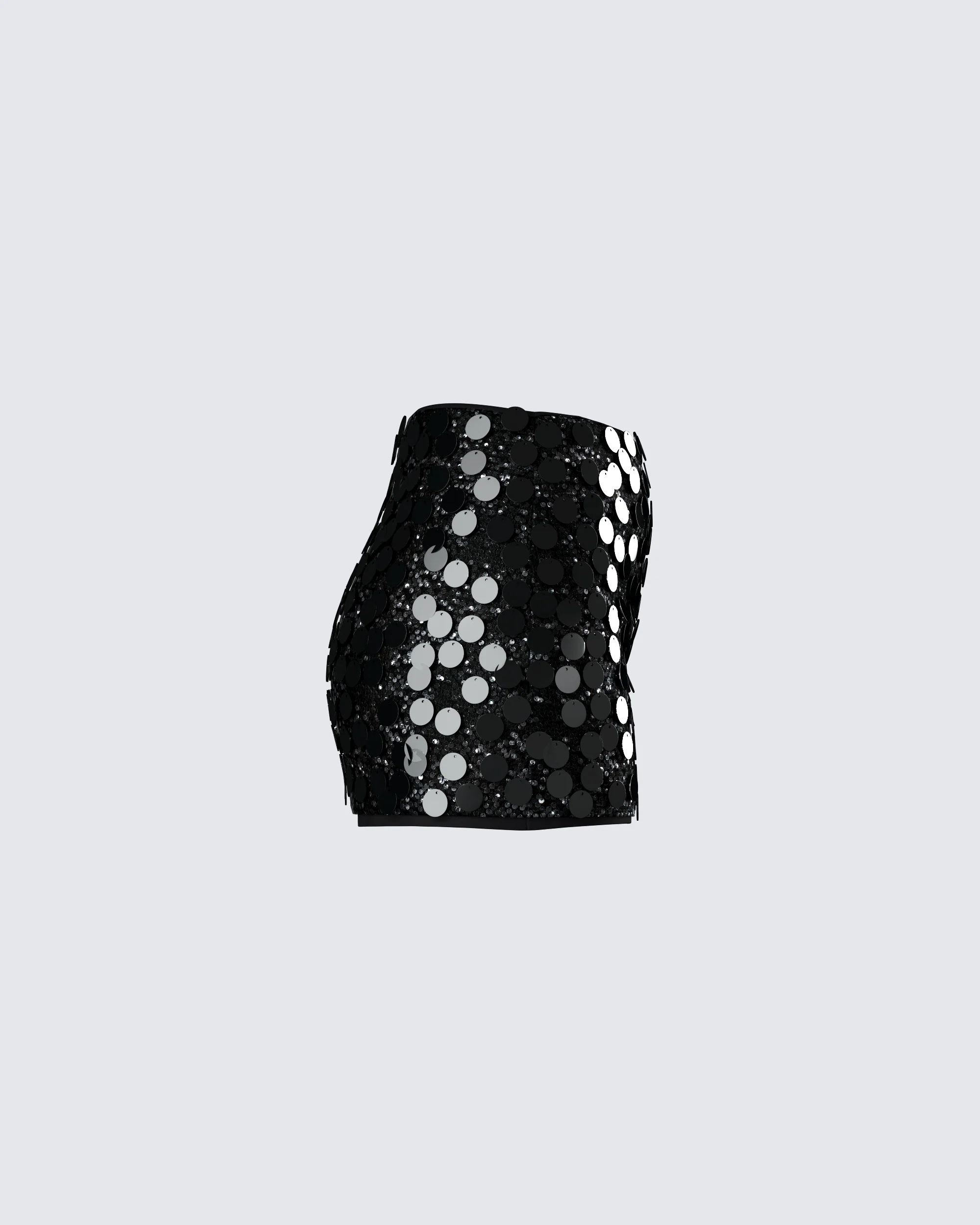Philo Black Sequin Mini Skirt - Image 2