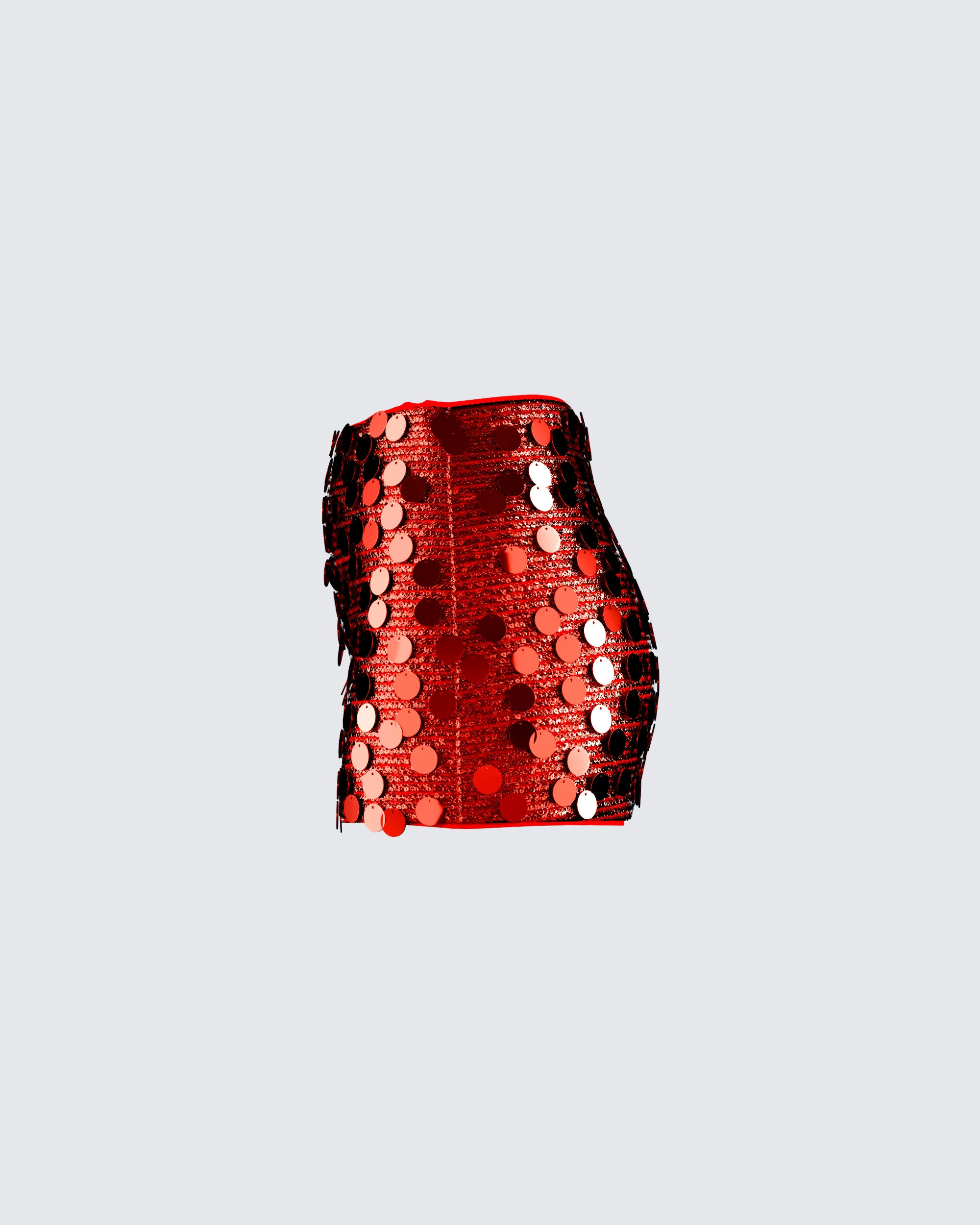 Philo Red Sequin Mini Skirt - Image 2