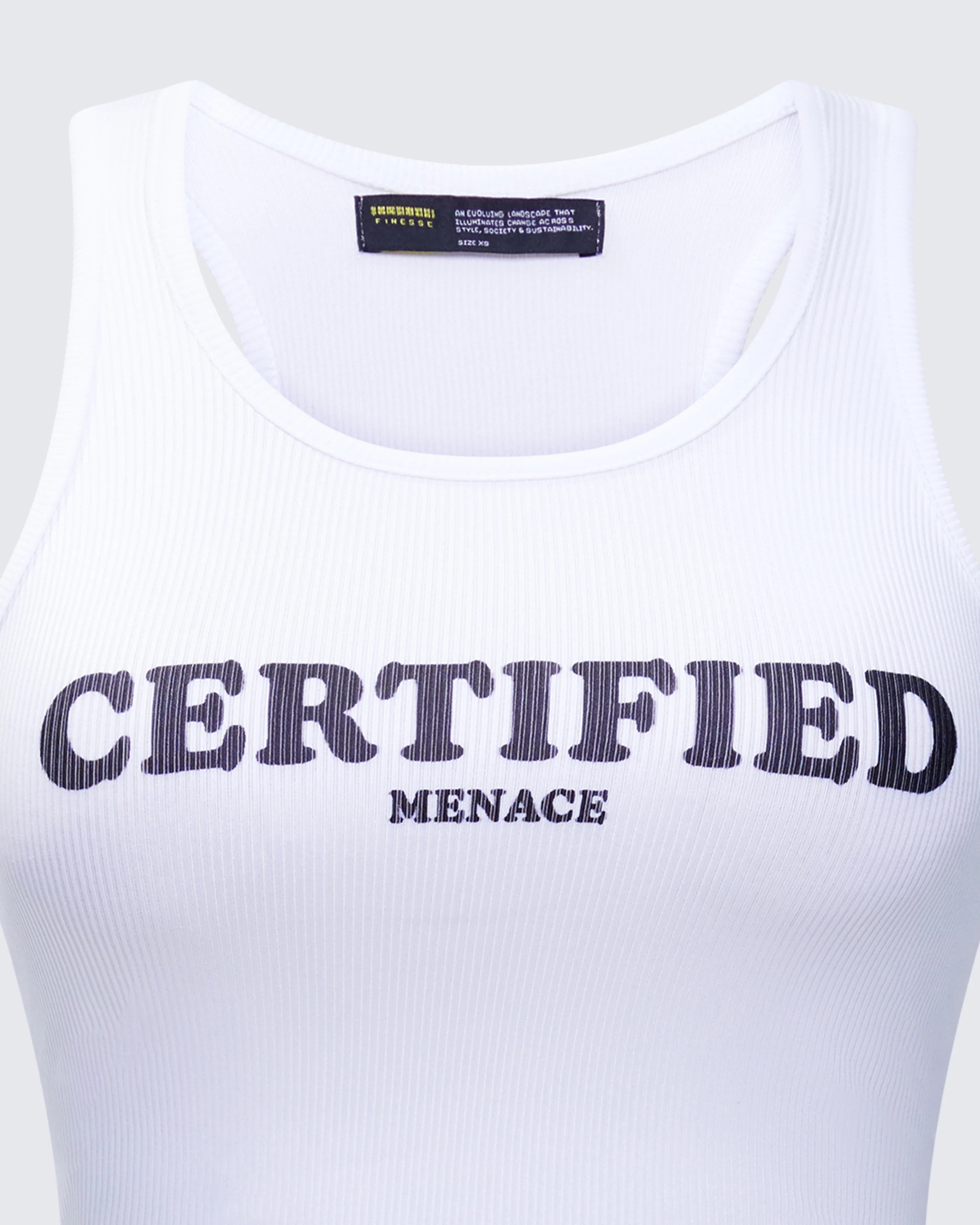 Phoenix White Ribbed Graphic Tank - Image 6