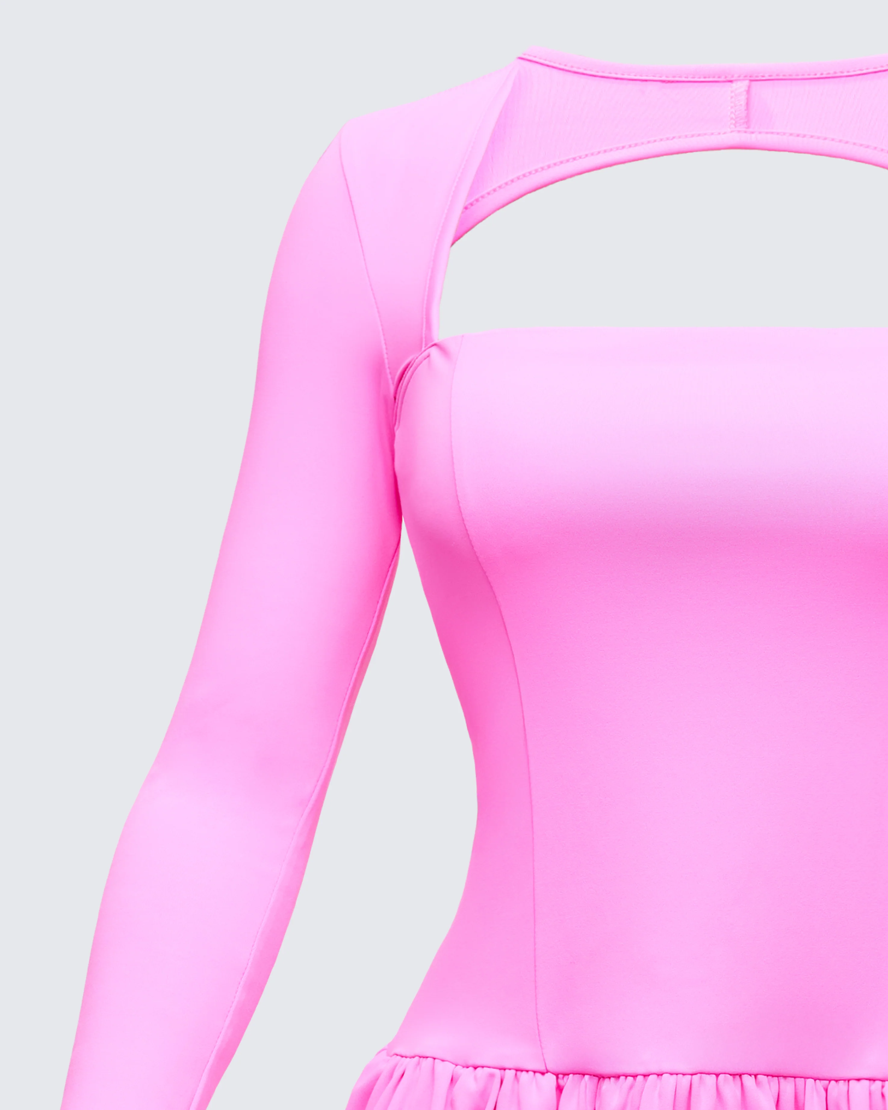 Pili Pink Drop Bubble Hem Micro Mini Dress - Image 6
