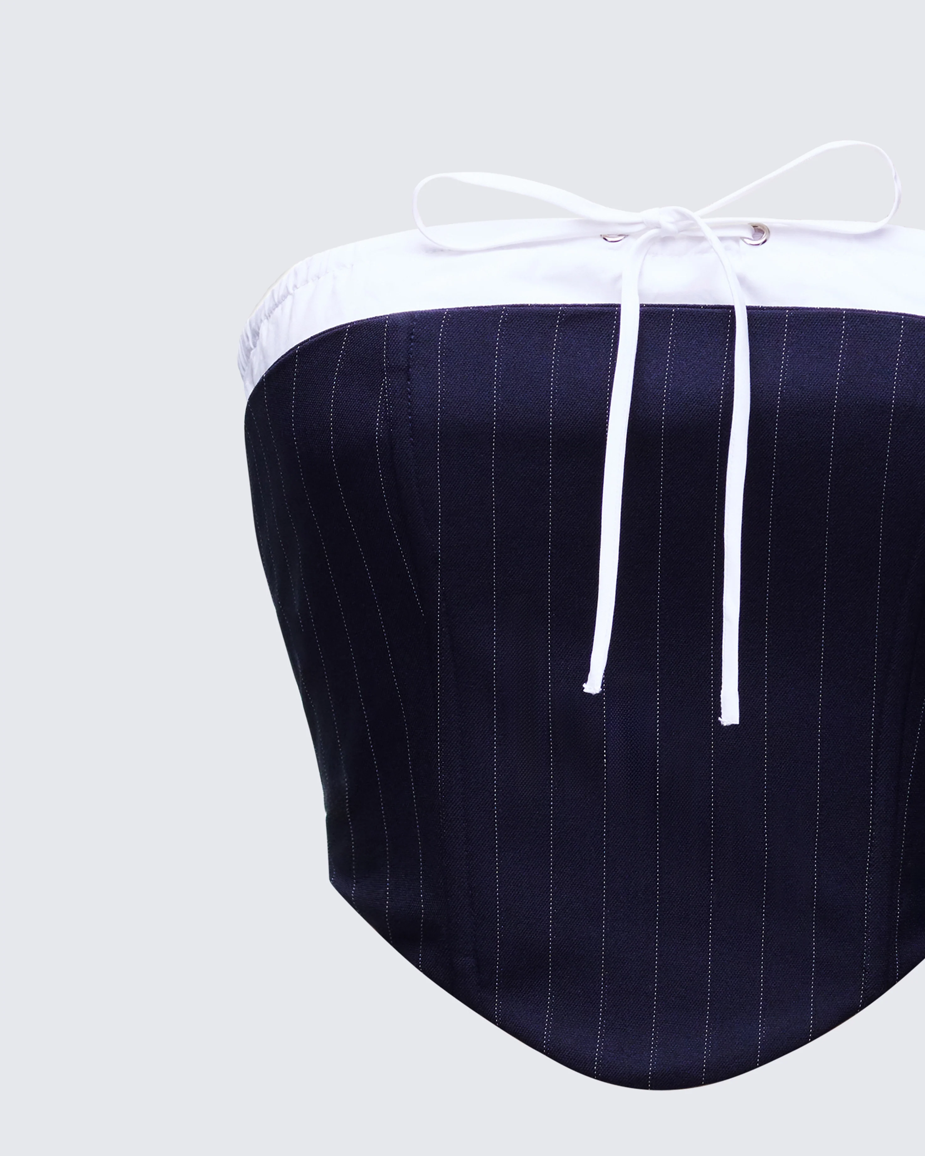 Piper Navy Pinstripe Corset Top - Image 6