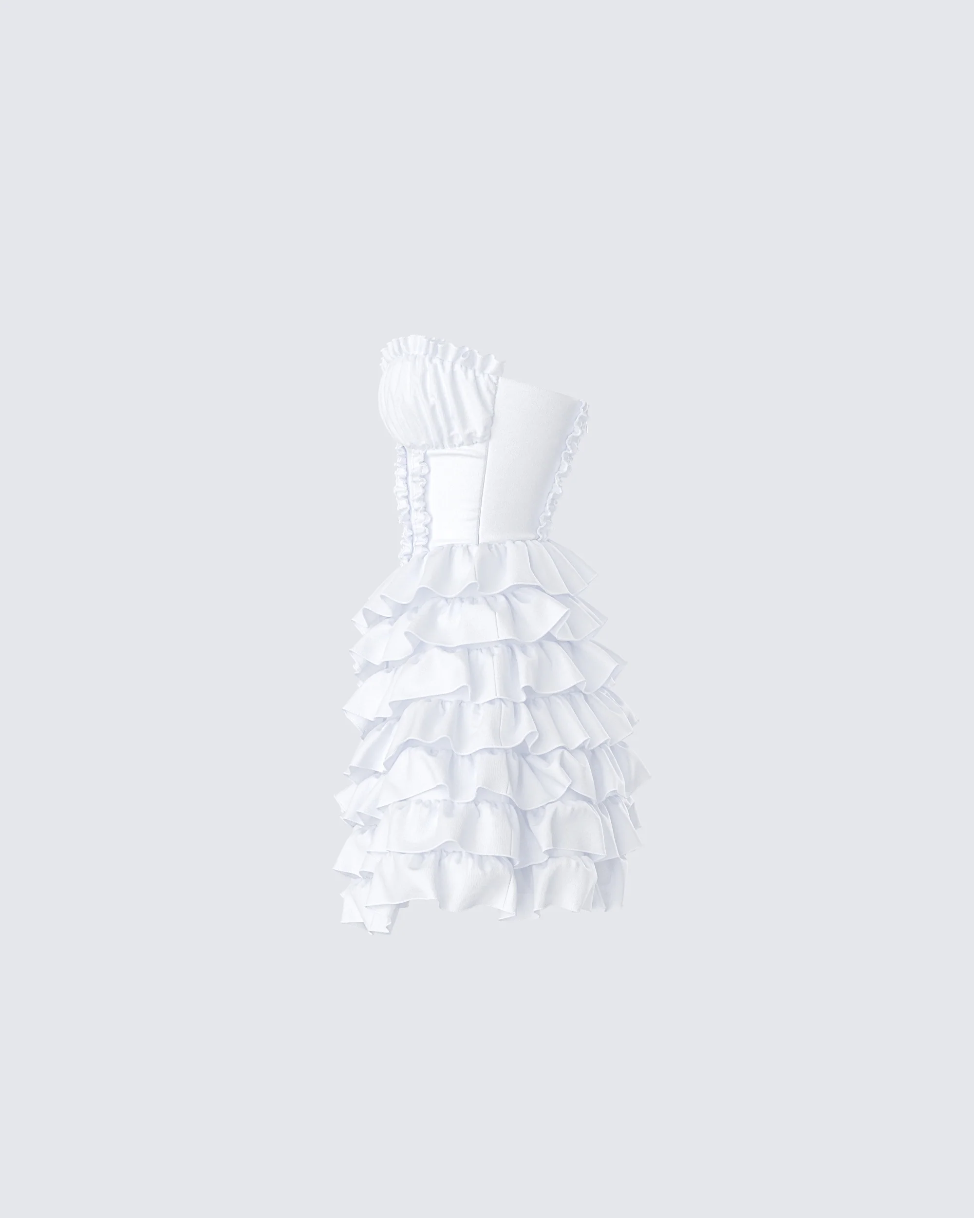 Pipi White Ruffle Mini Dress - Image 2