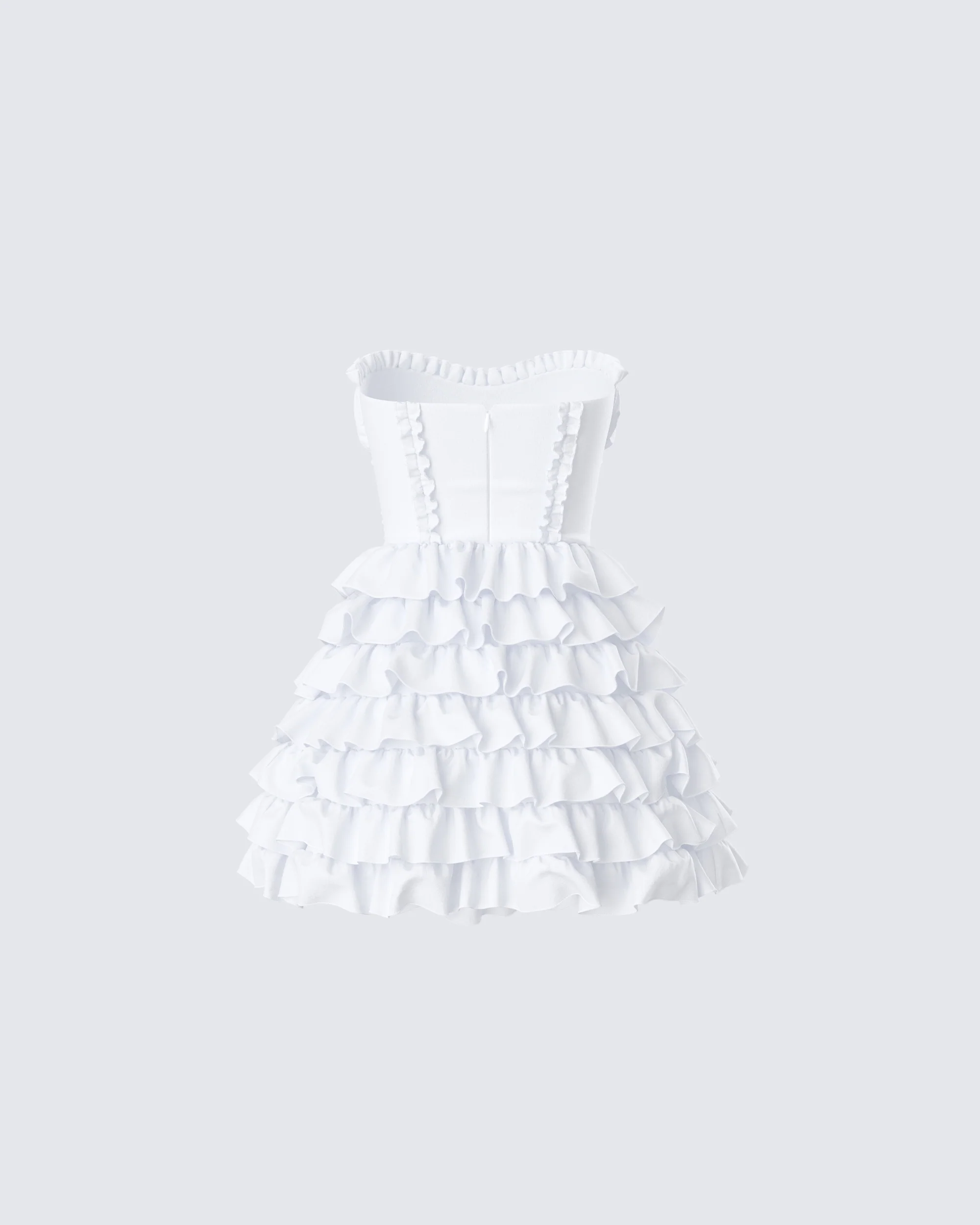 Pipi White Ruffle Mini Dress - Image 3