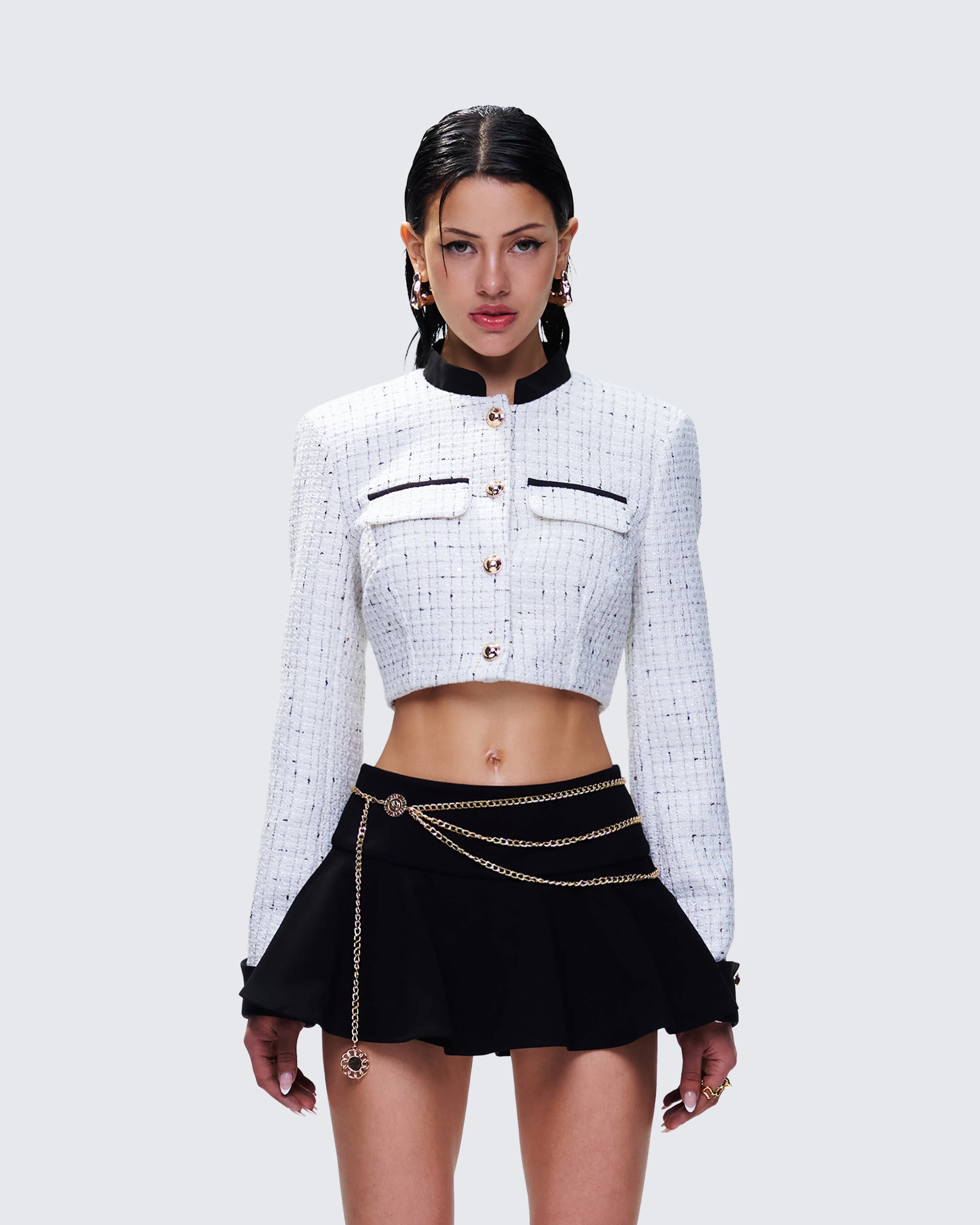 Pippa Ivory Tweed Cropped Jacket - Image 2