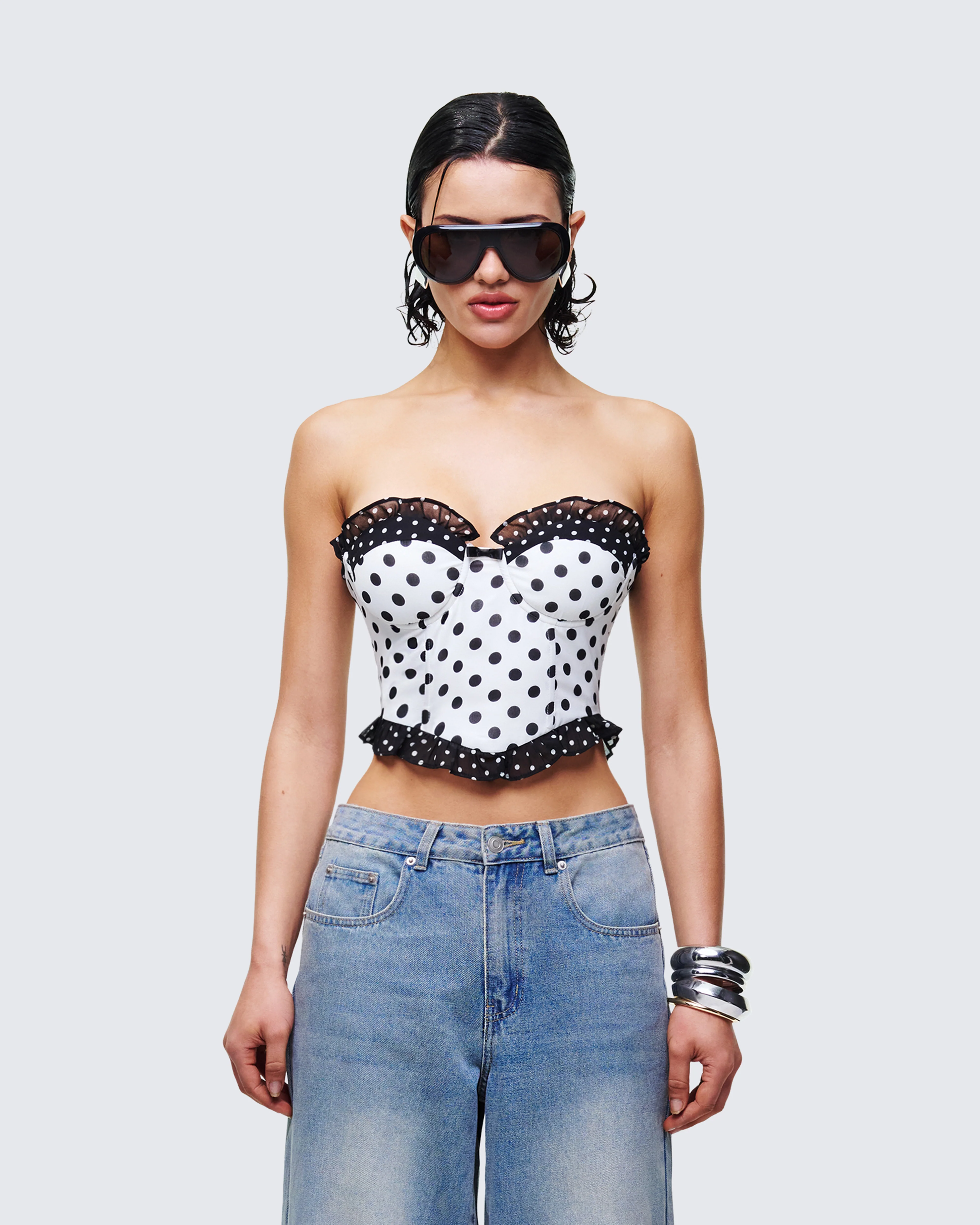 Pollyanna Multi Polka Dot Corset Top - Image 2