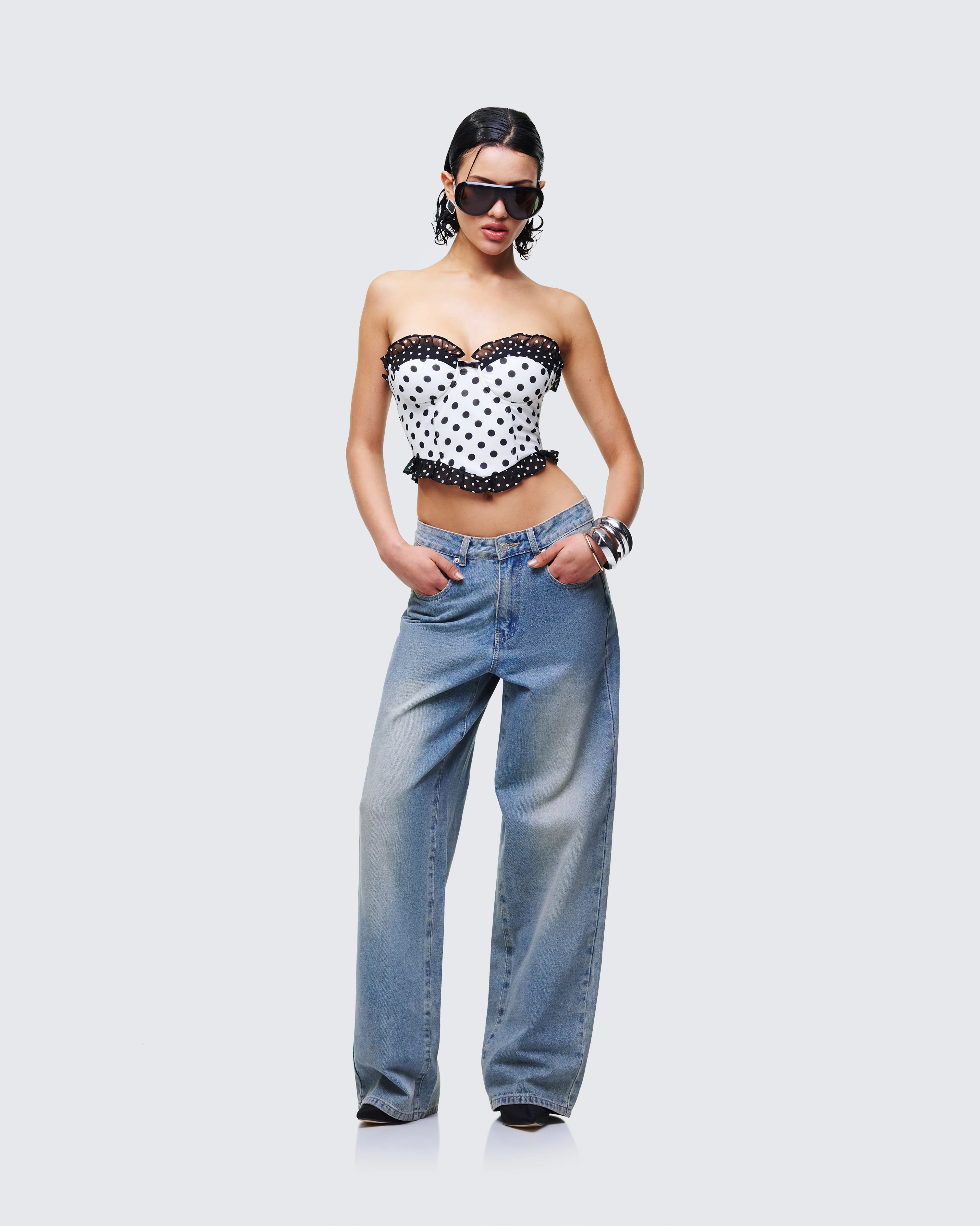 Pollyanna Multi Polka Dot Corset Top - Image 5