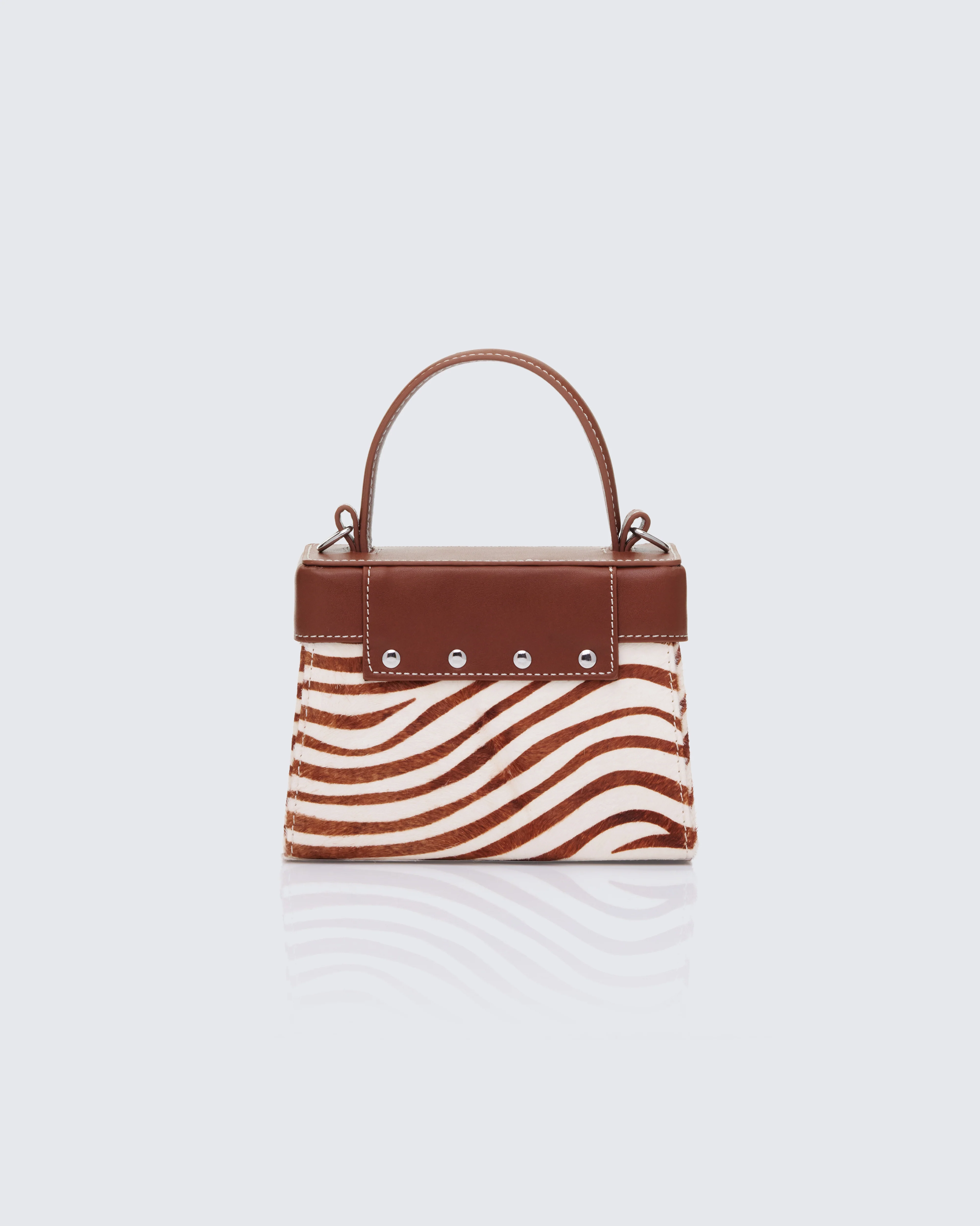 Presley Brown Real Leather Pony Vanity Bag - Image 2