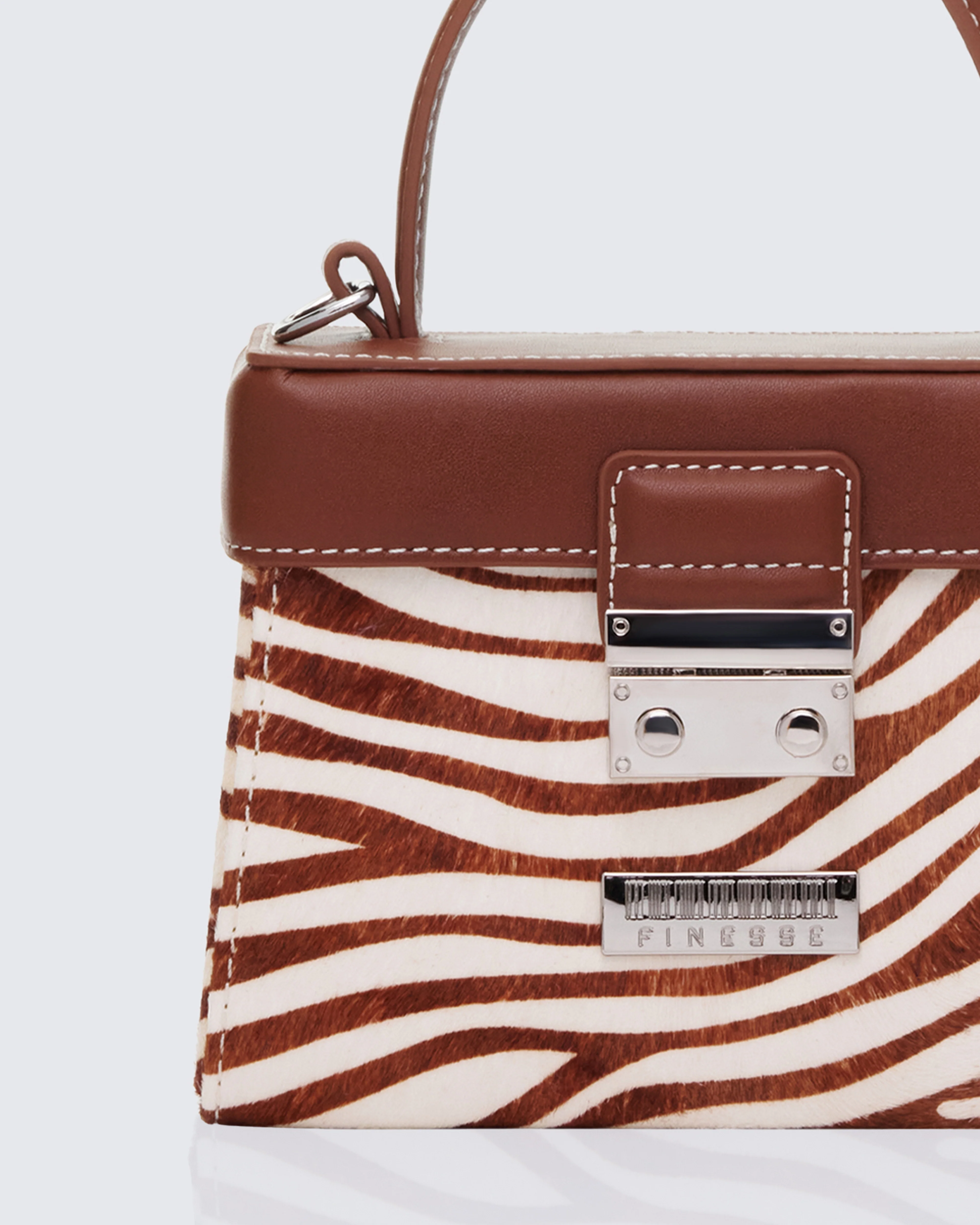 Presley Brown Real Leather Pony Vanity Bag - Image 3