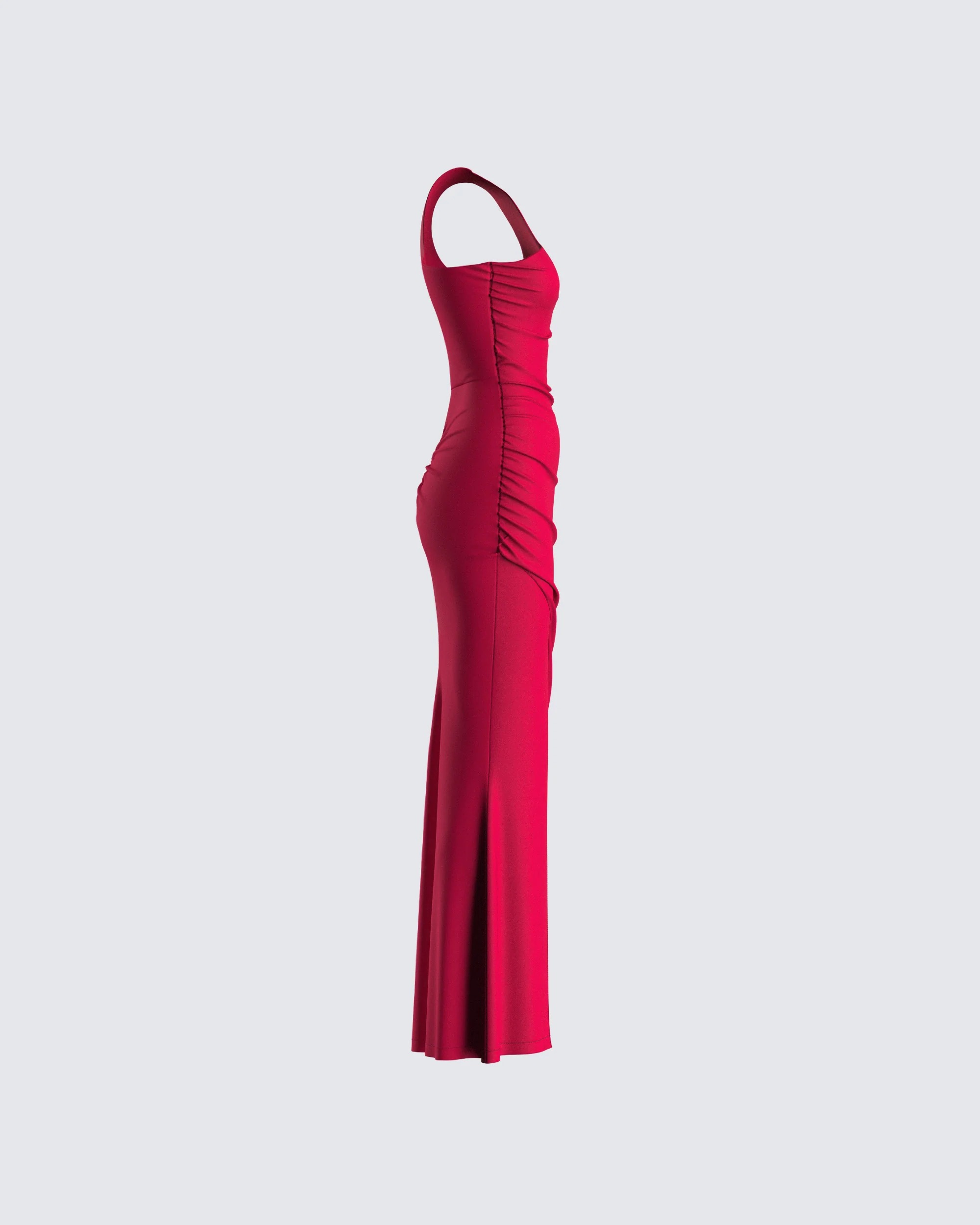 Prue Red Jersey One Shoulder Dress - Image 2
