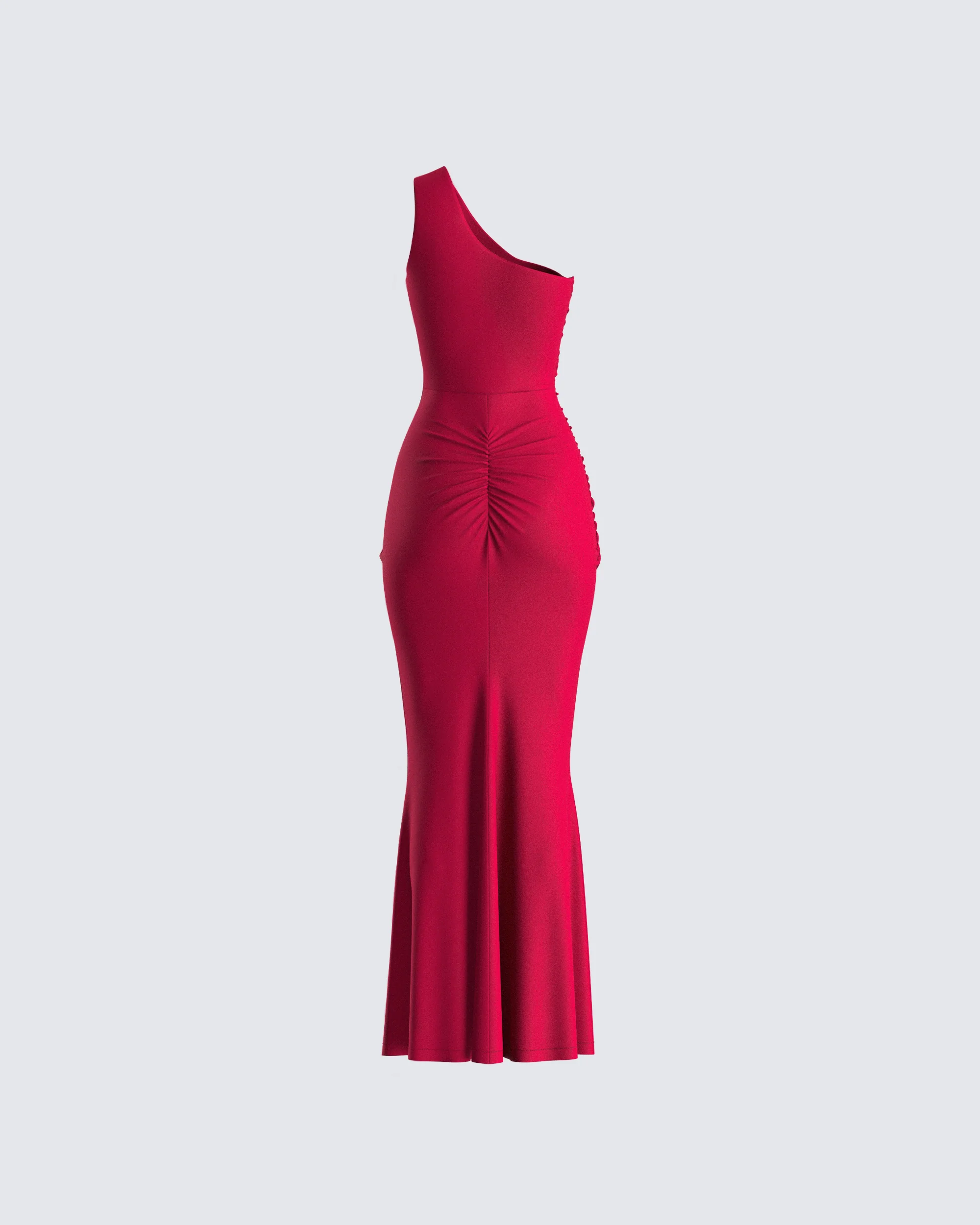 Prue Red Jersey One Shoulder Dress - Image 3