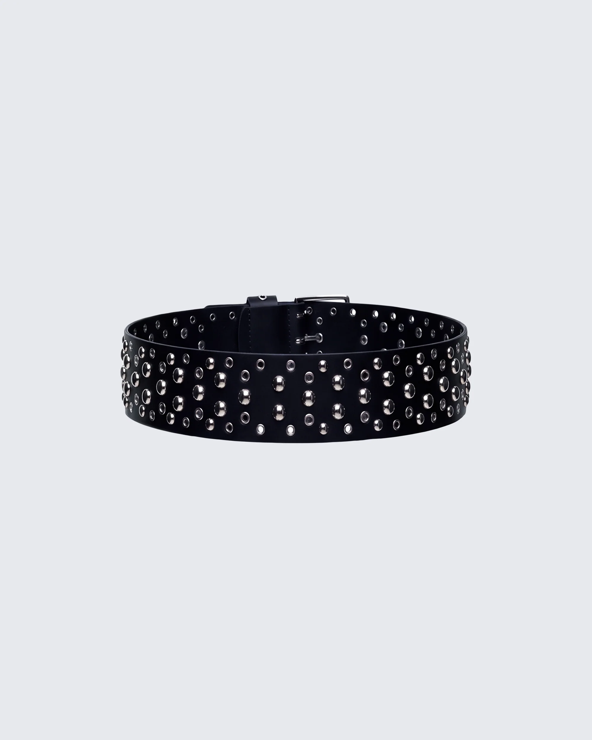 Quen Black Real Leather Studded Hip Belt - Image 2