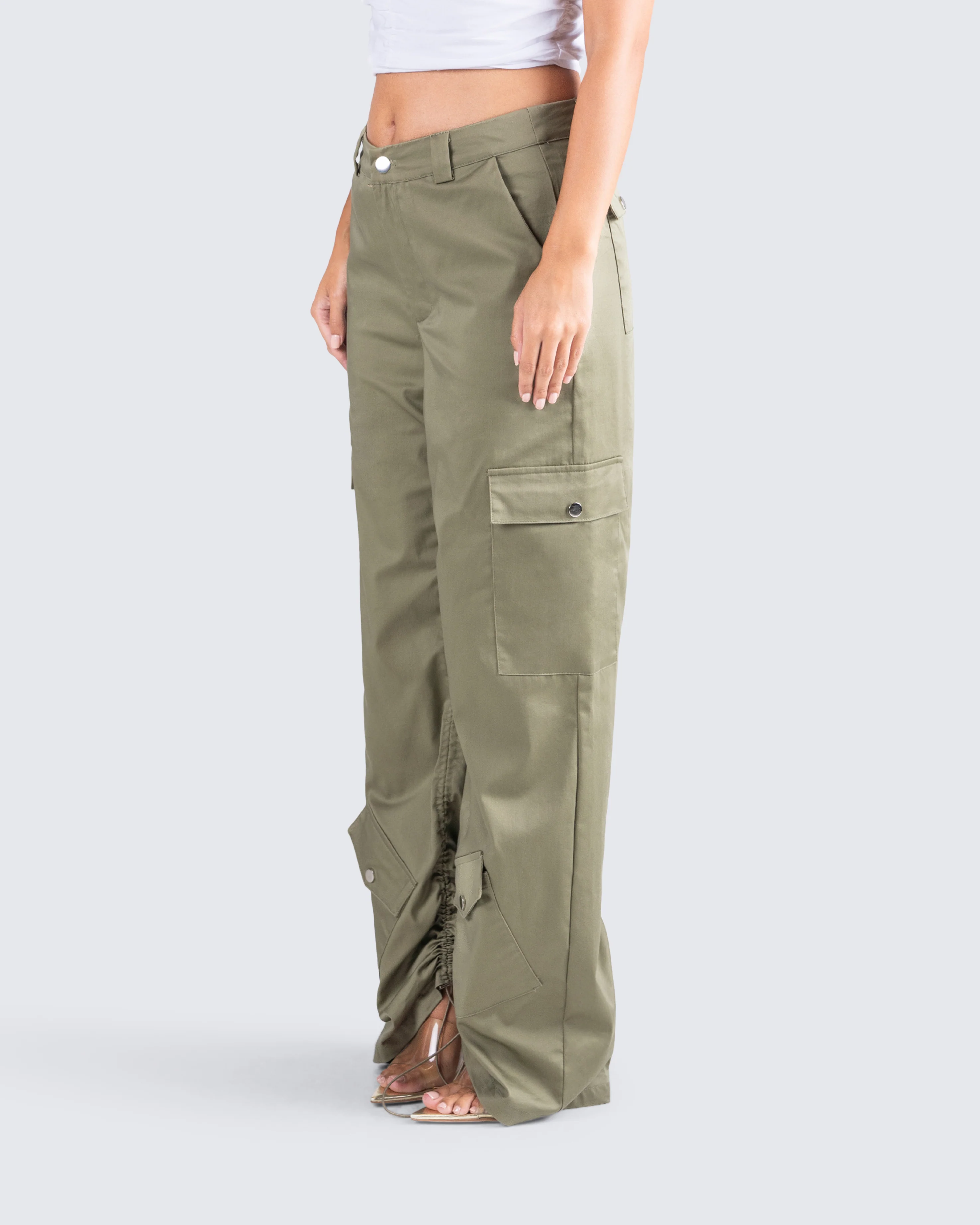 Rachel Olive Cargo Pant - Image 5