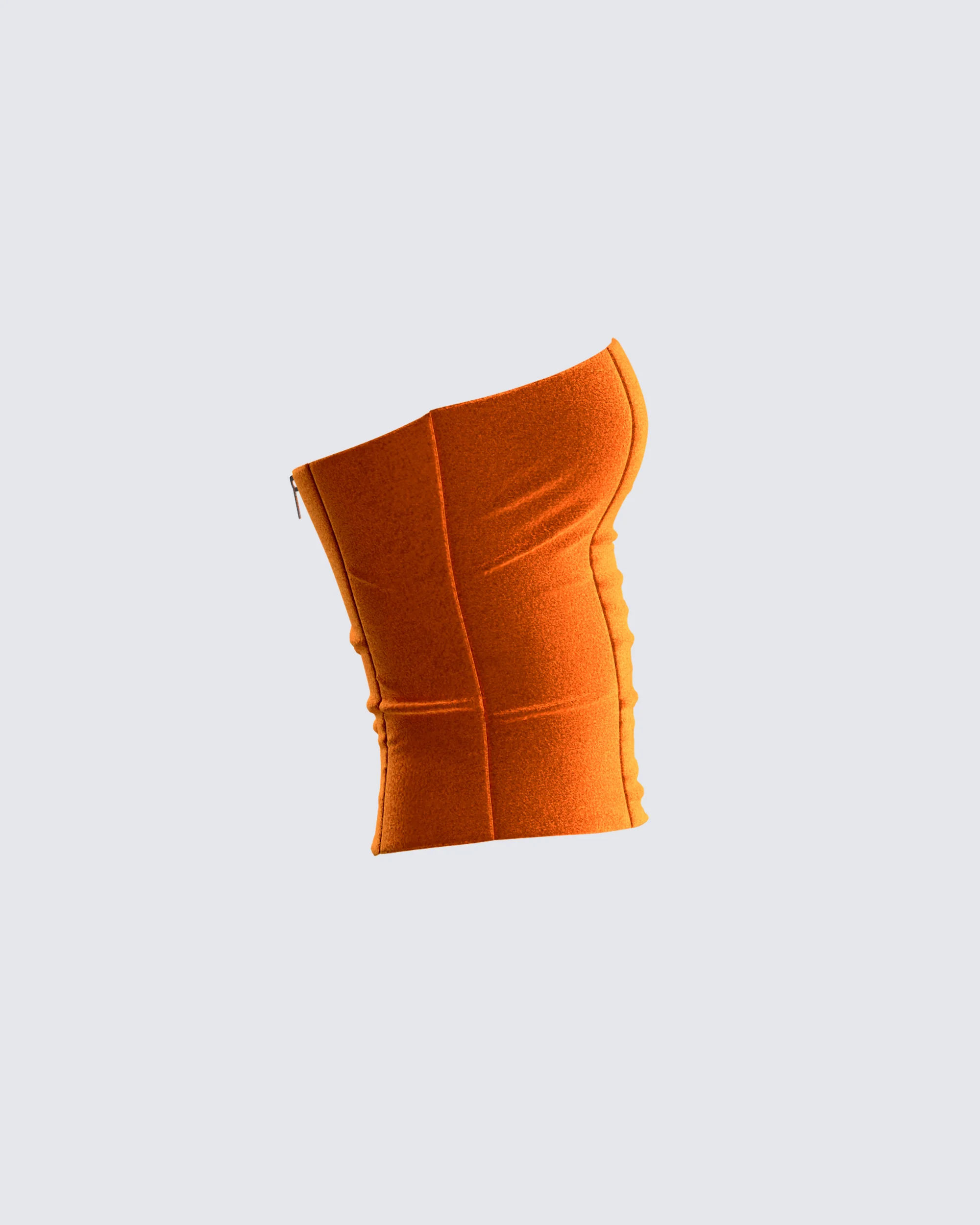 Rae Orange Velvet Strapless Top - Image 2