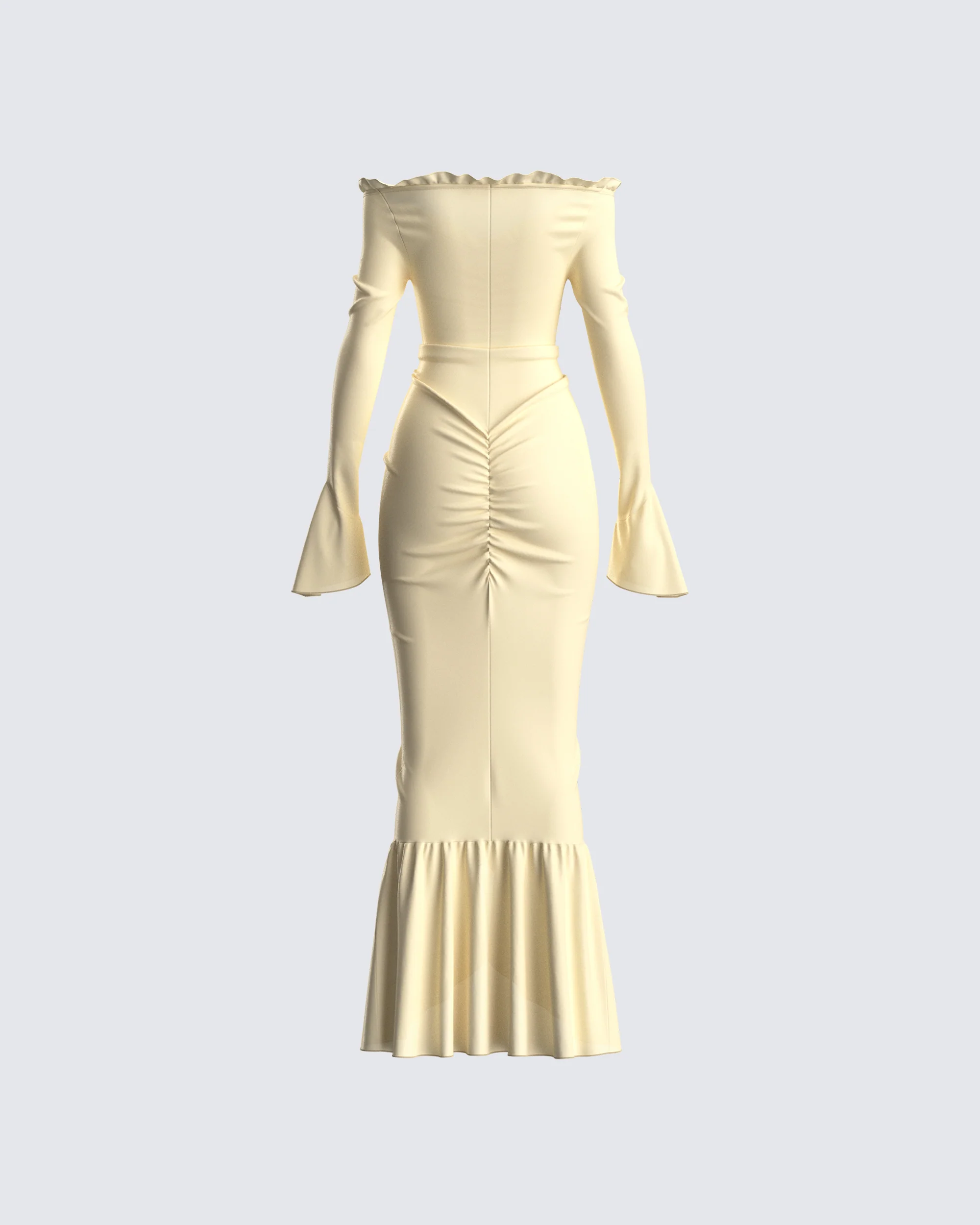 Rafella Yellow Off Shoulder Dress - Image 3