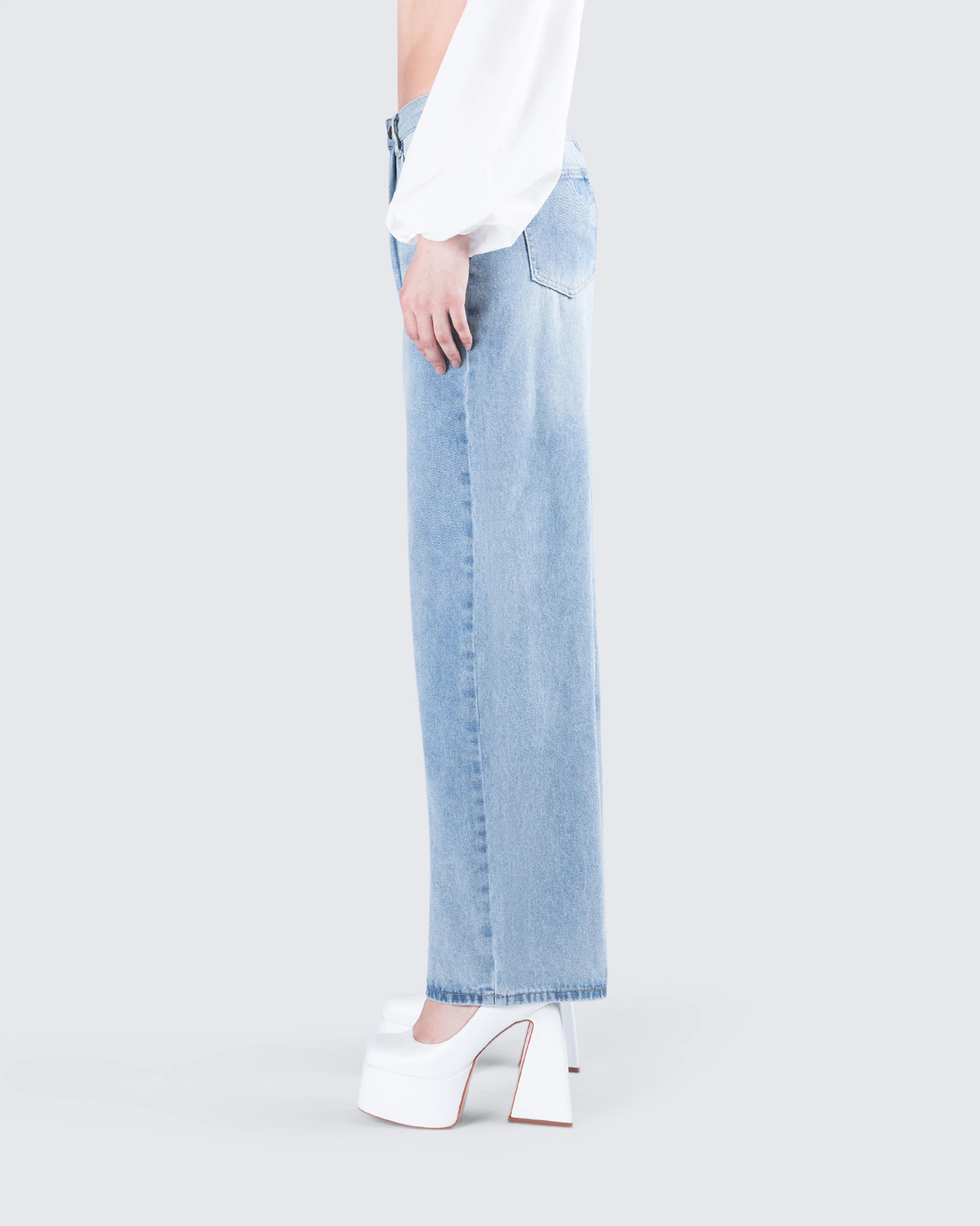 Rahel Blue Denim Pleat Jean - Image 6