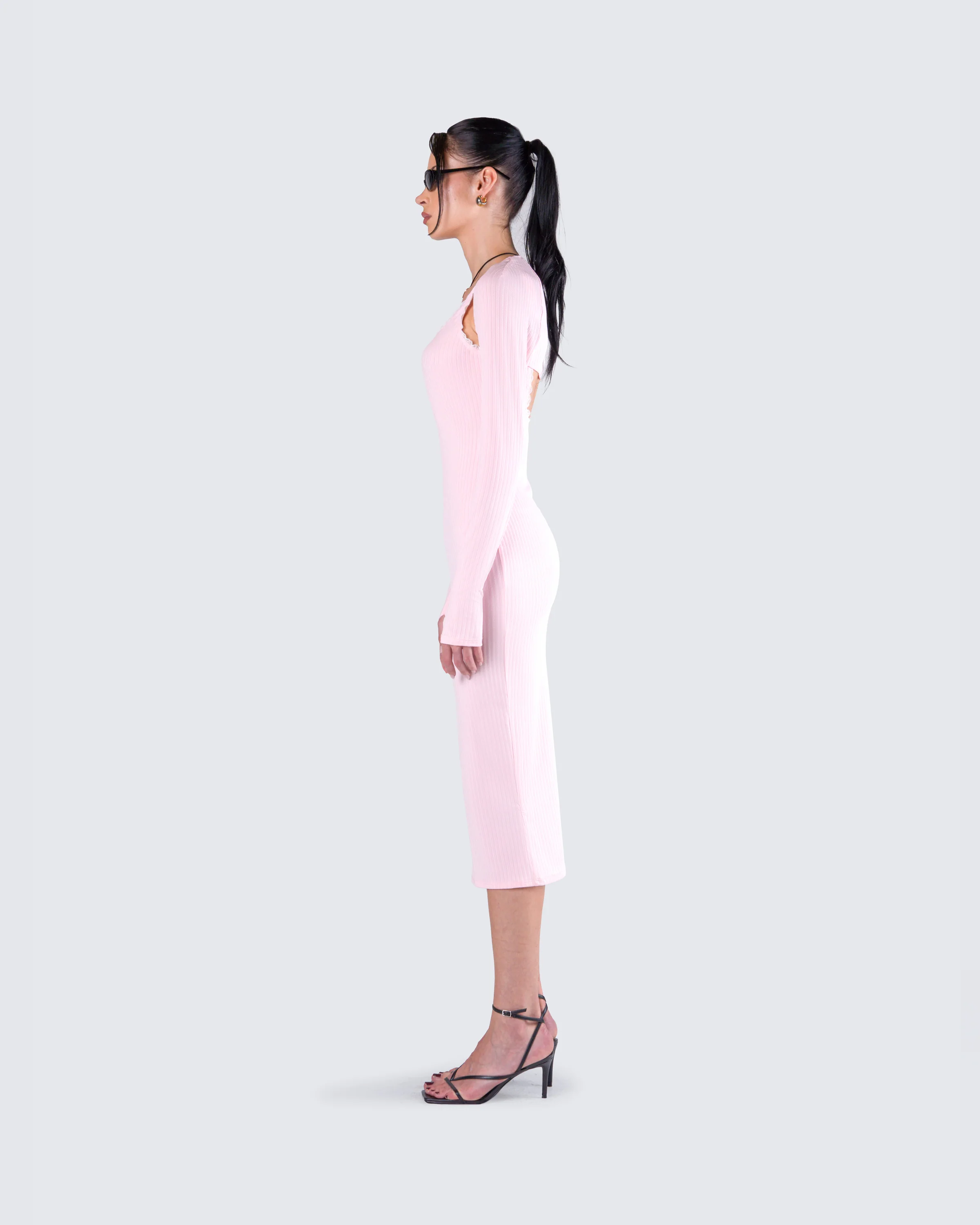 Rai Pink Rib Knit Midi Dress - Image 6