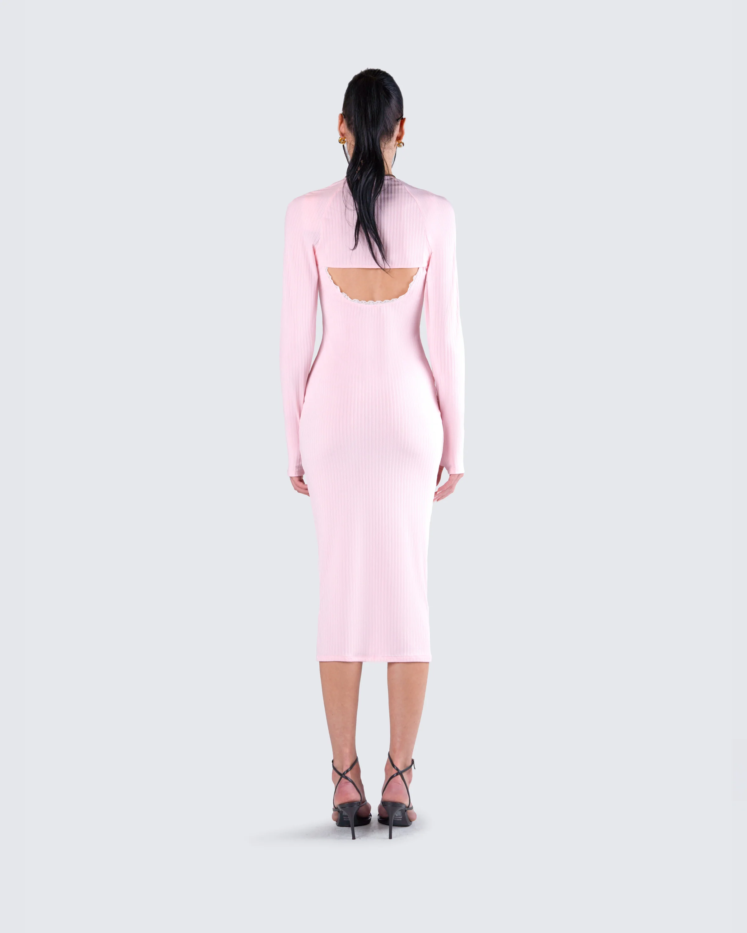 Rai Pink Rib Knit Midi Dress - Image 7