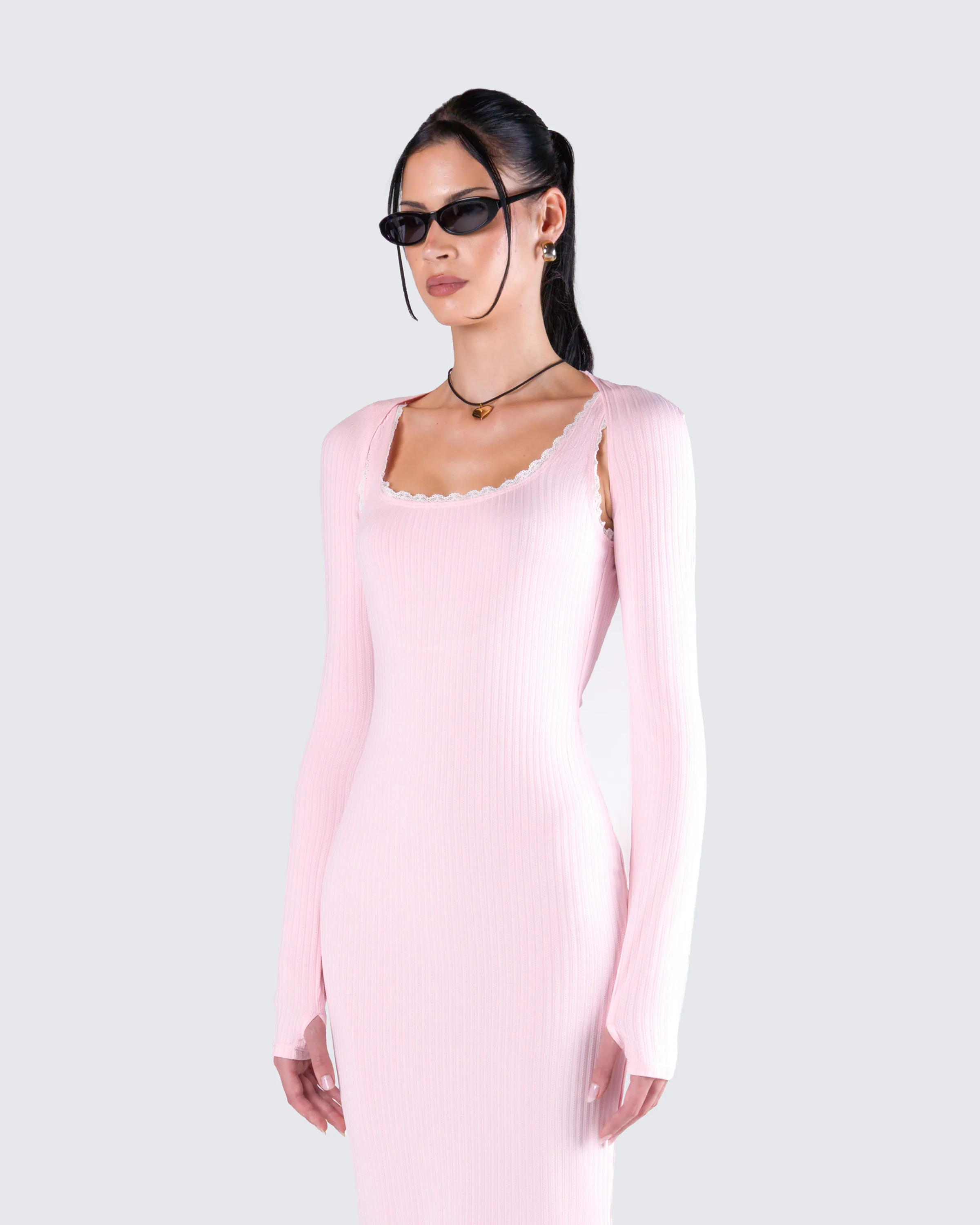 Rai Pink Rib Knit Shrug - Image 5