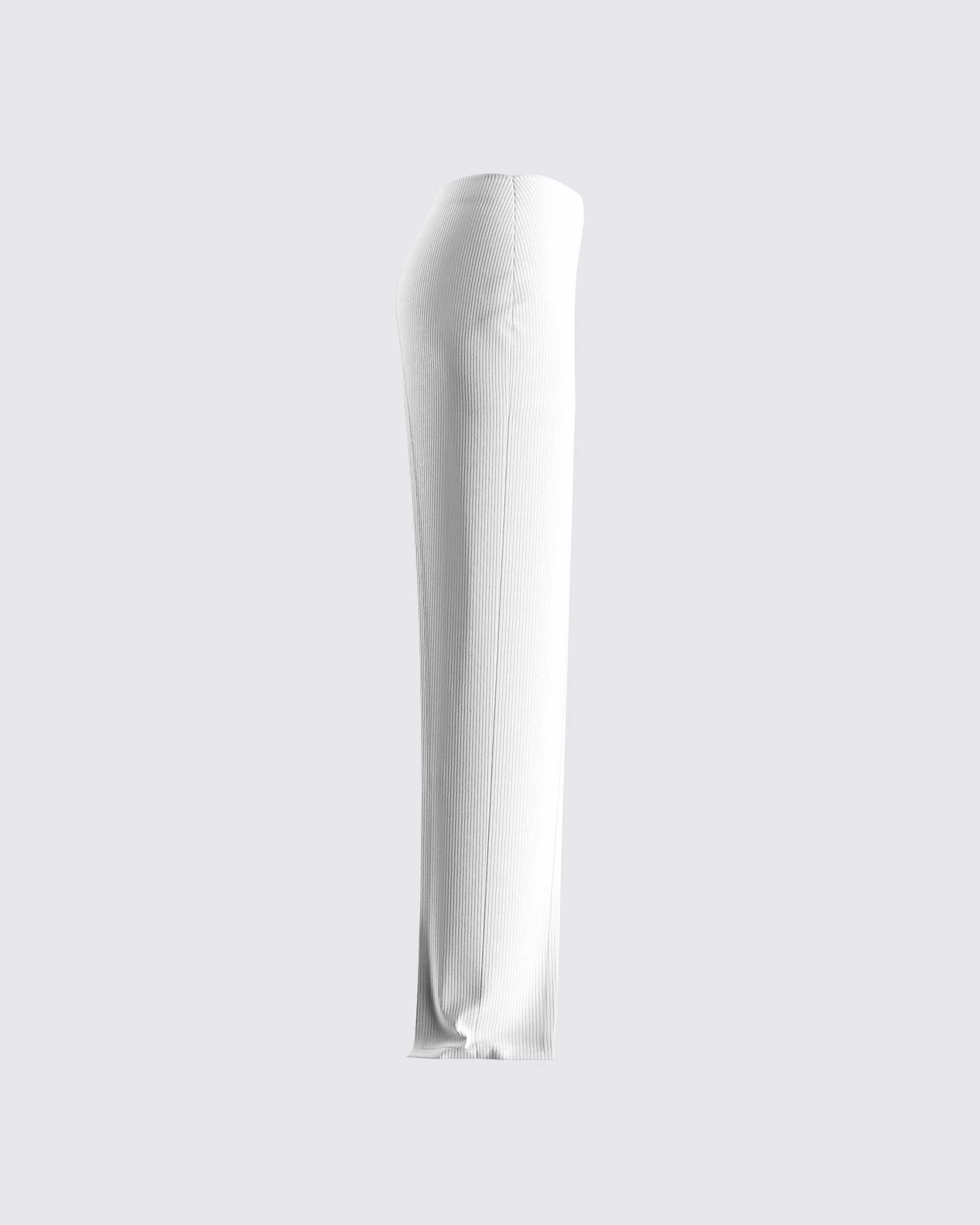 Rami White Rib Draped Mini Skirt - Image 2