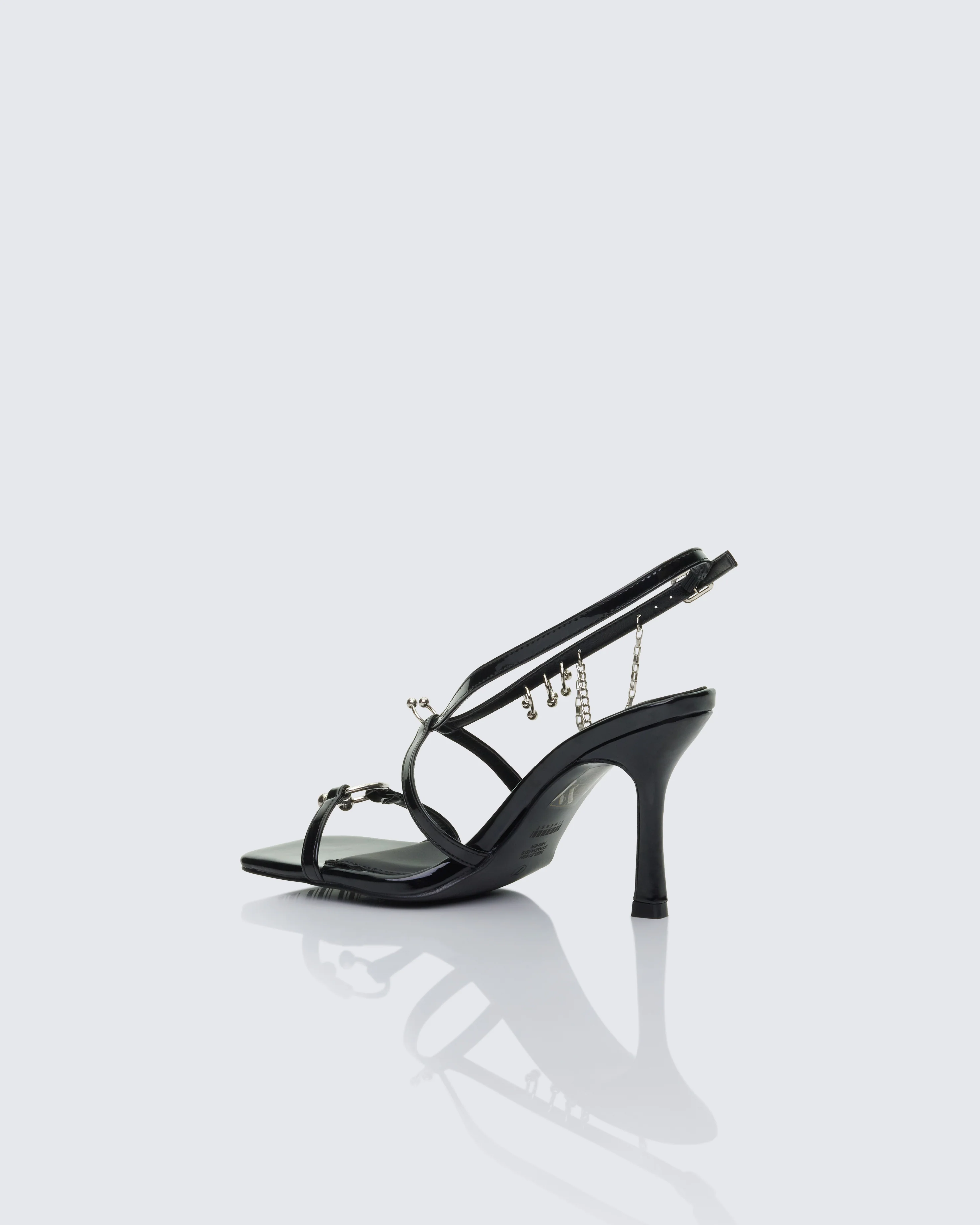 Ramona Black Piercing Detail Sandal - Image 3