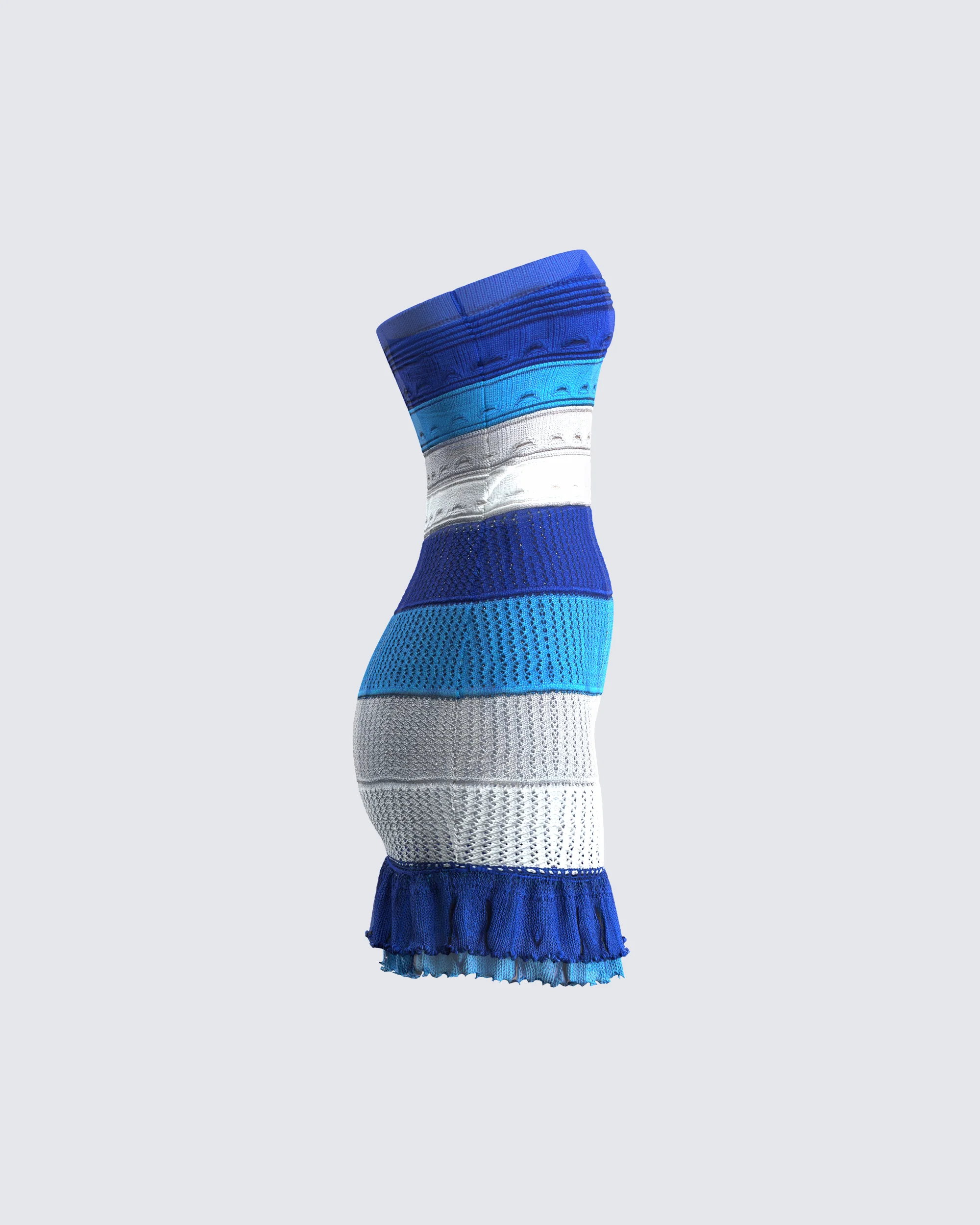 Rania Blue Sweater Mini Dress - Image 2
