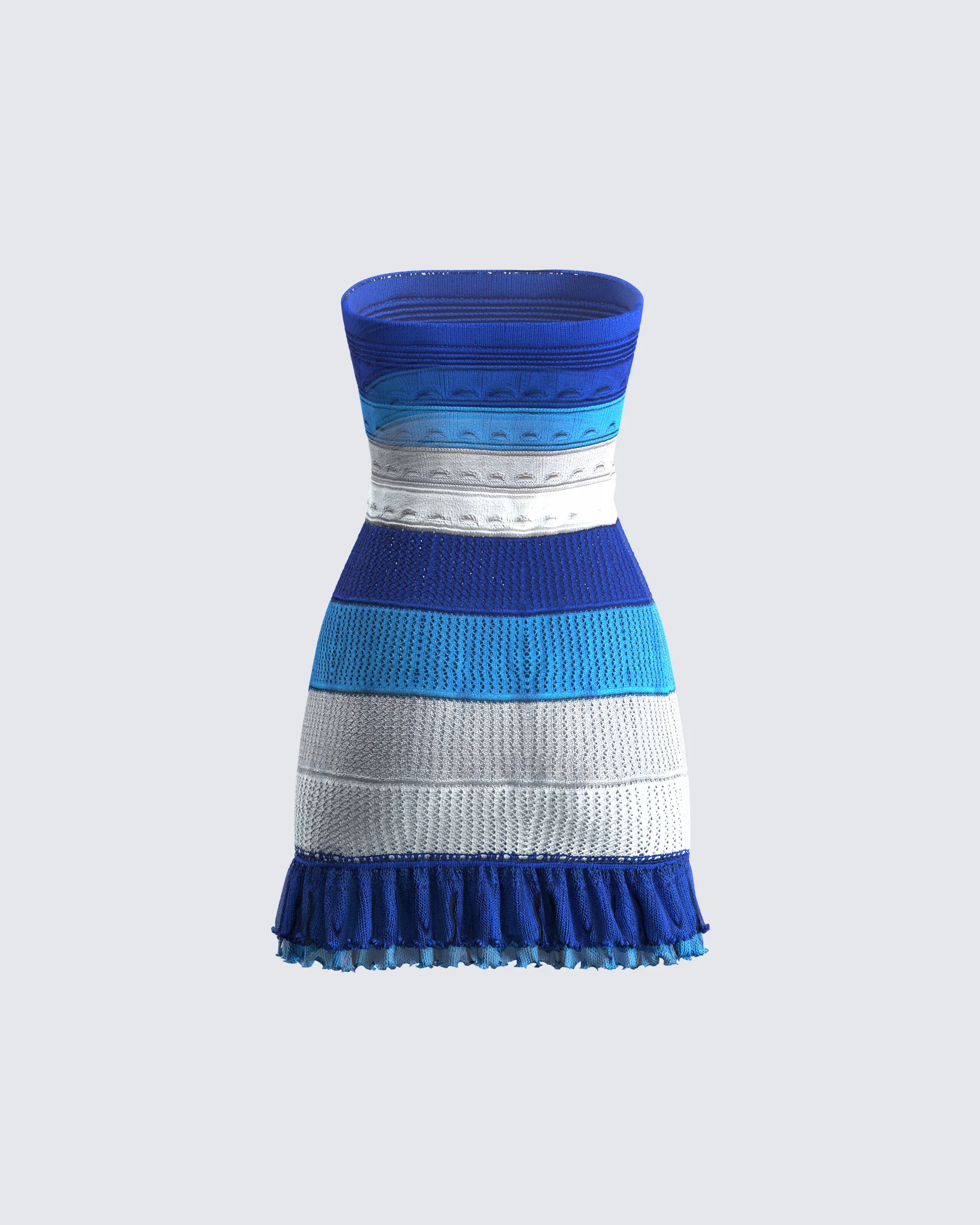 Rania Blue Sweater Mini Dress - Image 3