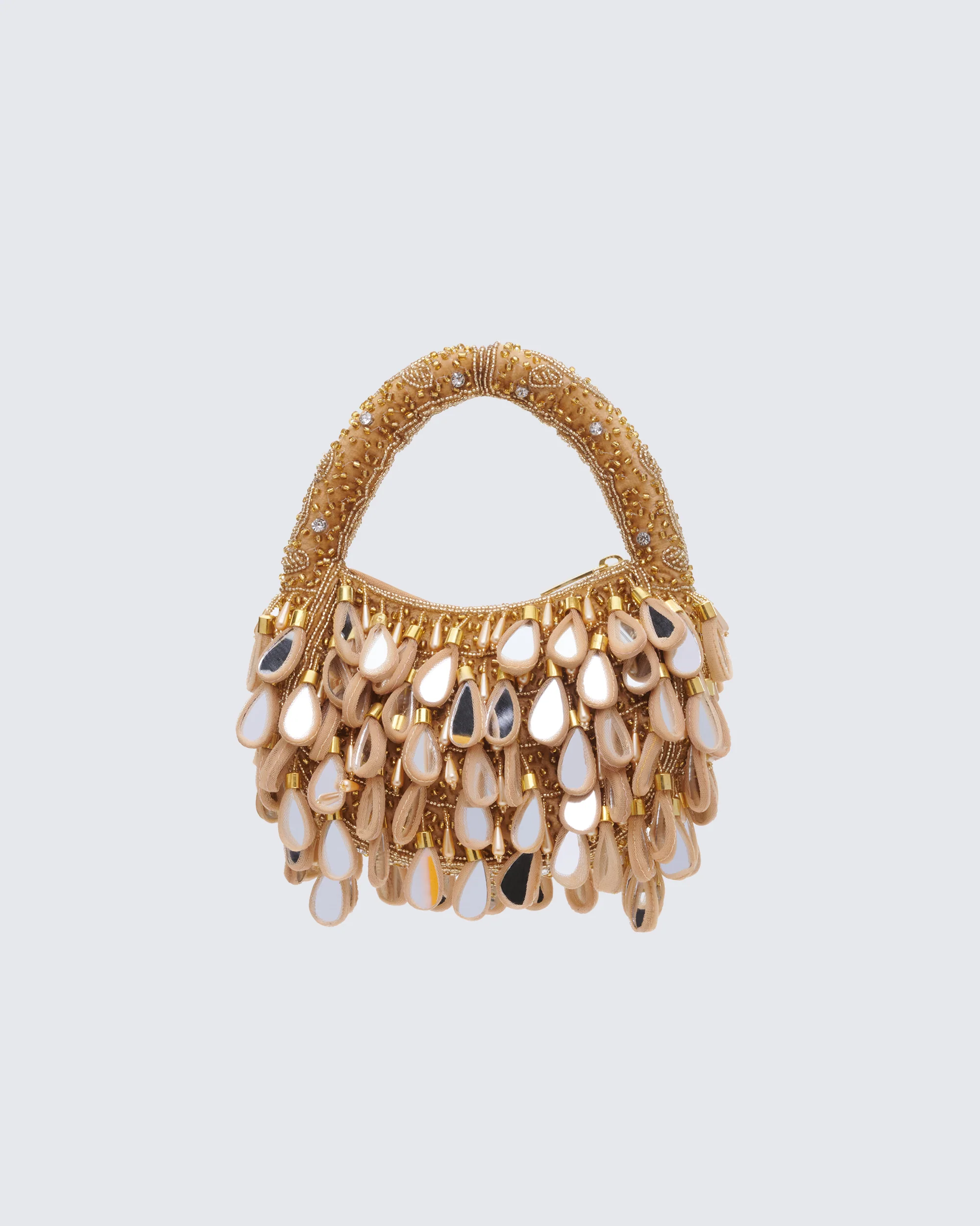 Rania Gold Raindrop Mirror Bag - Image 2