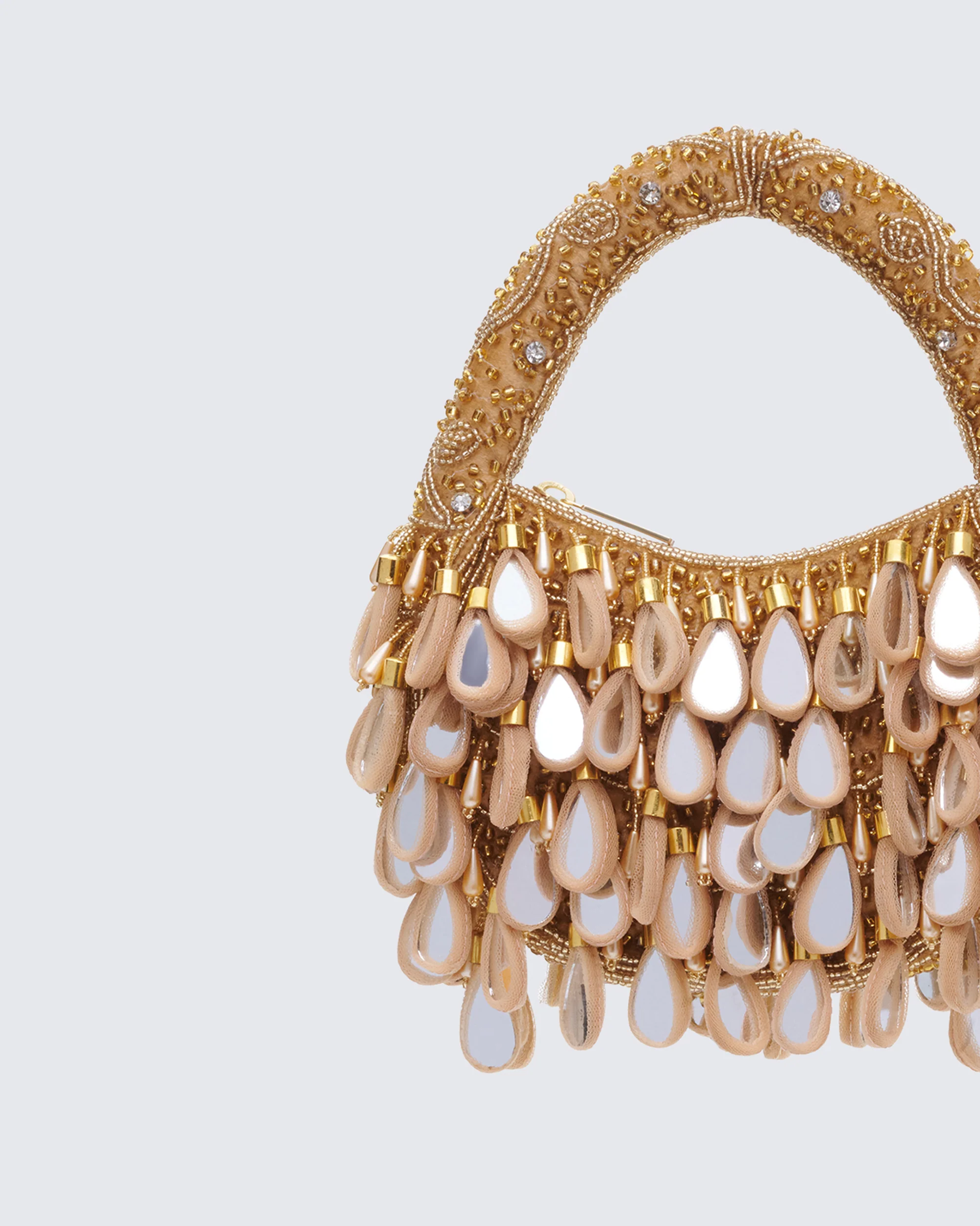 Rania Gold Raindrop Mirror Bag - Image 3