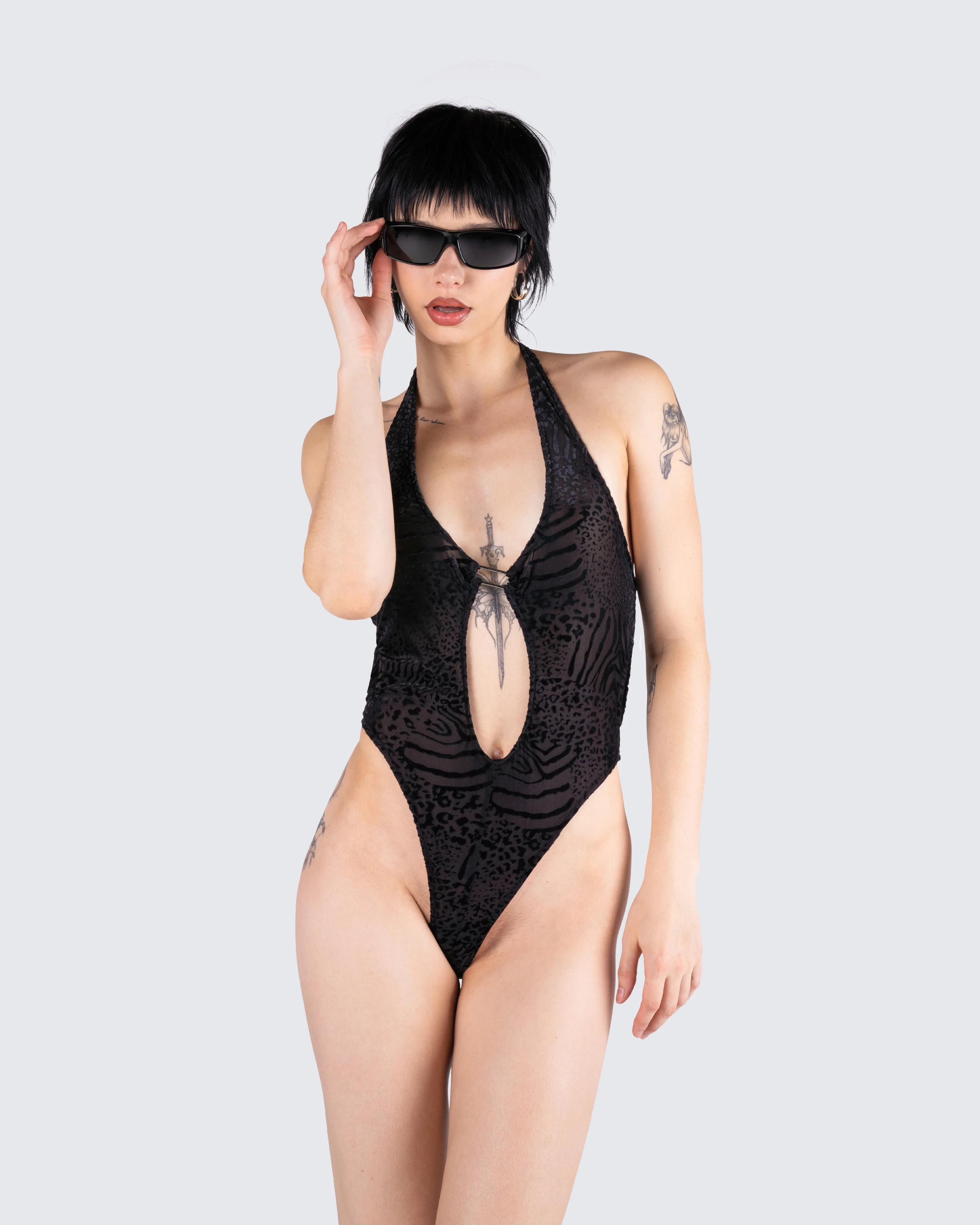 Raquel Black Animal Print Bodysuit - Image 9