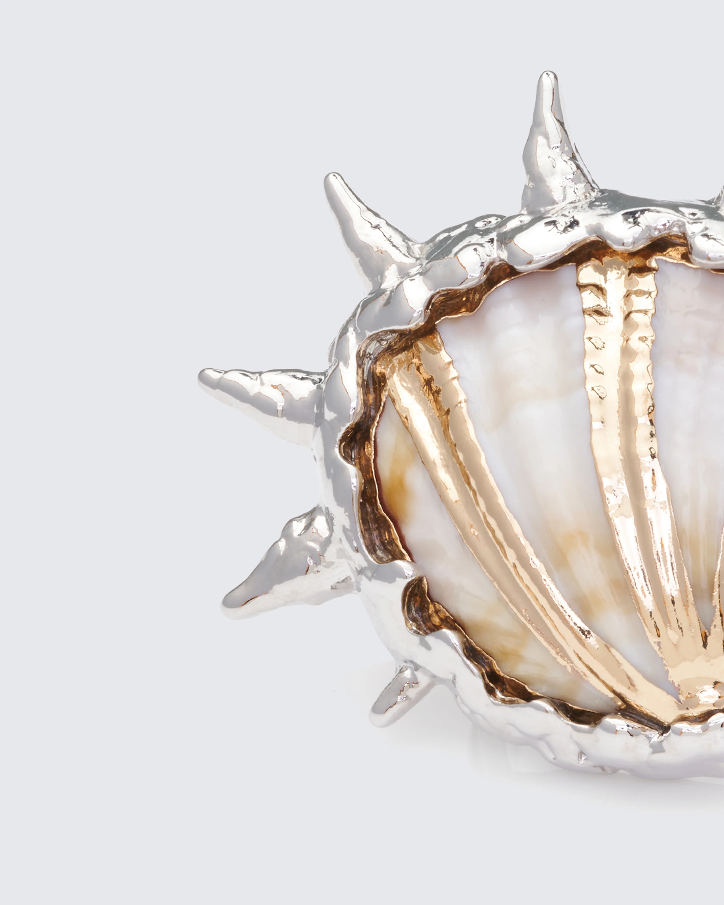 Ravika Silver Molten Spike Seashell Ring - Image 3