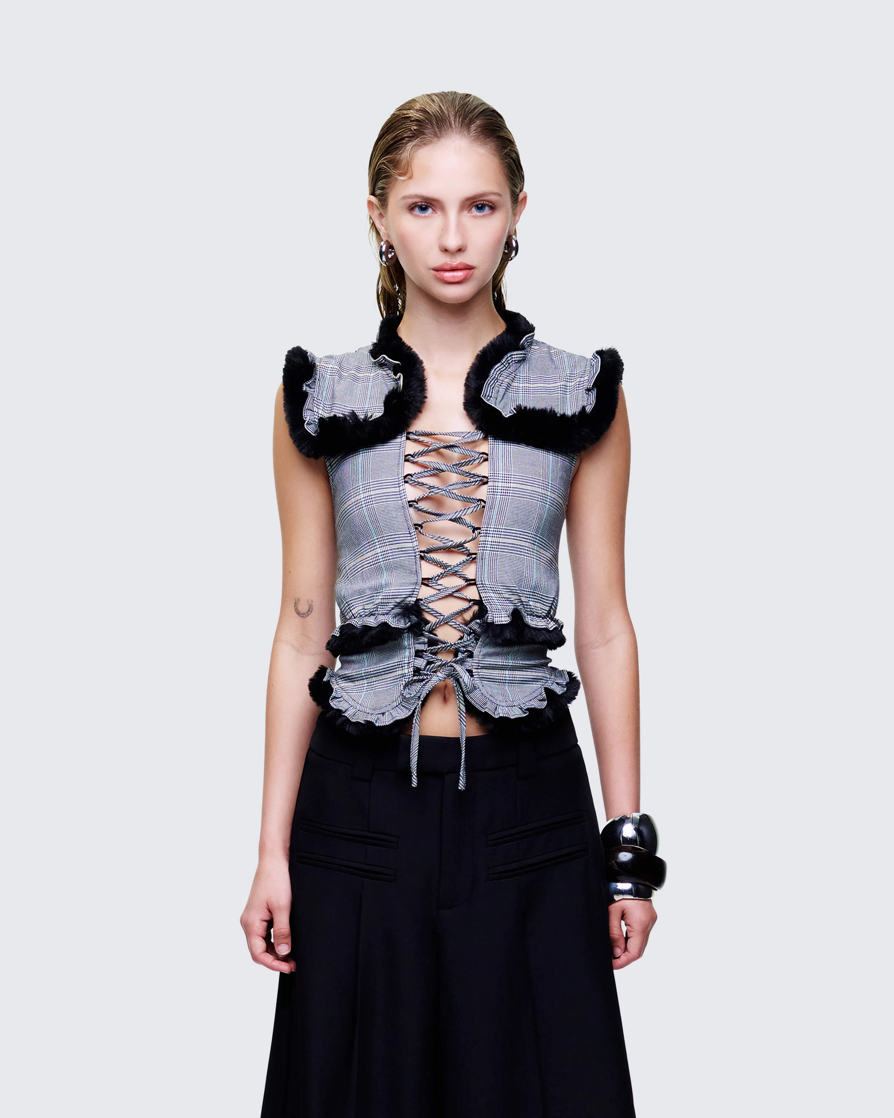 Raynah Multi Check Printed Top - Image 2