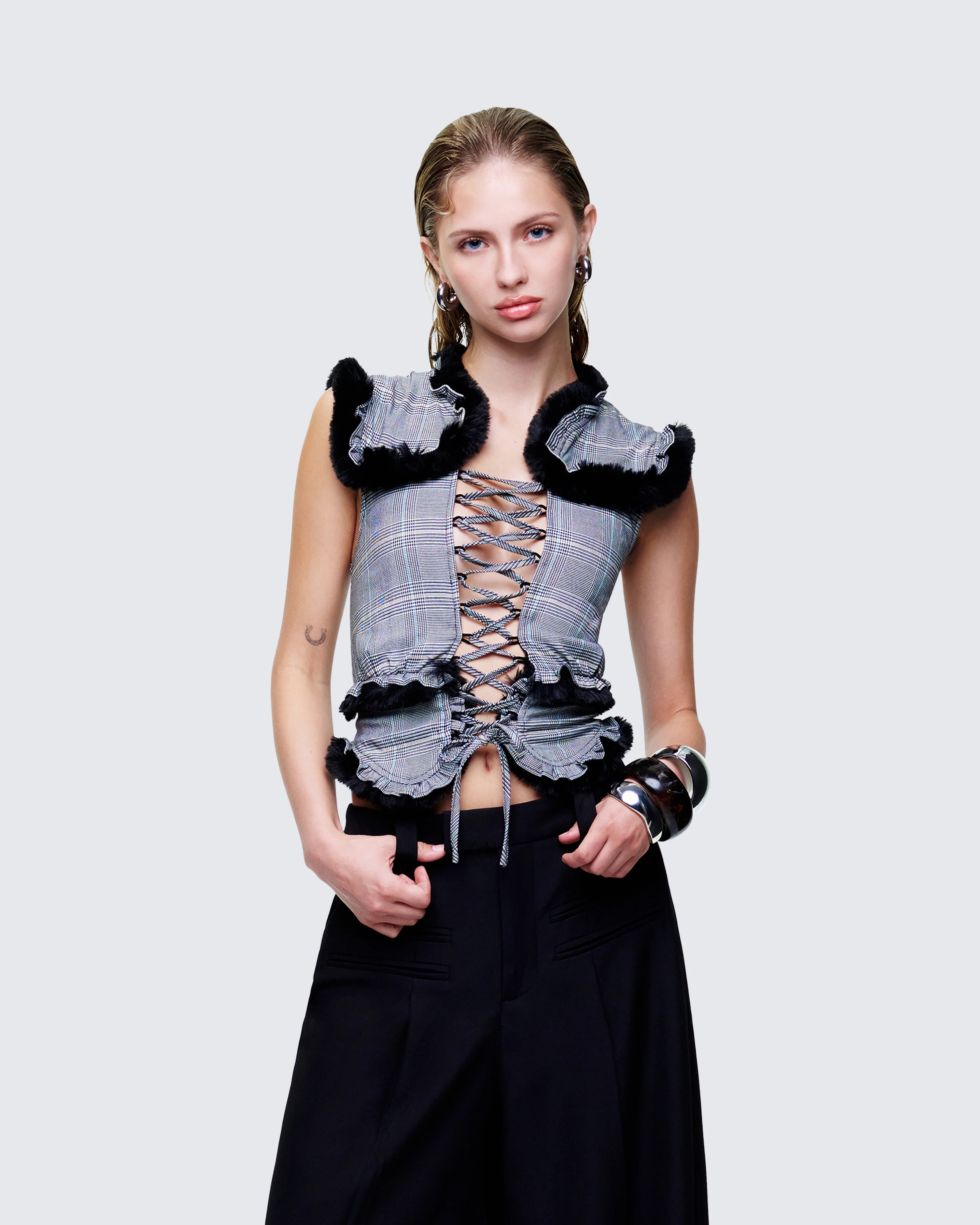 Raynah Multi Check Printed Top - Image 3