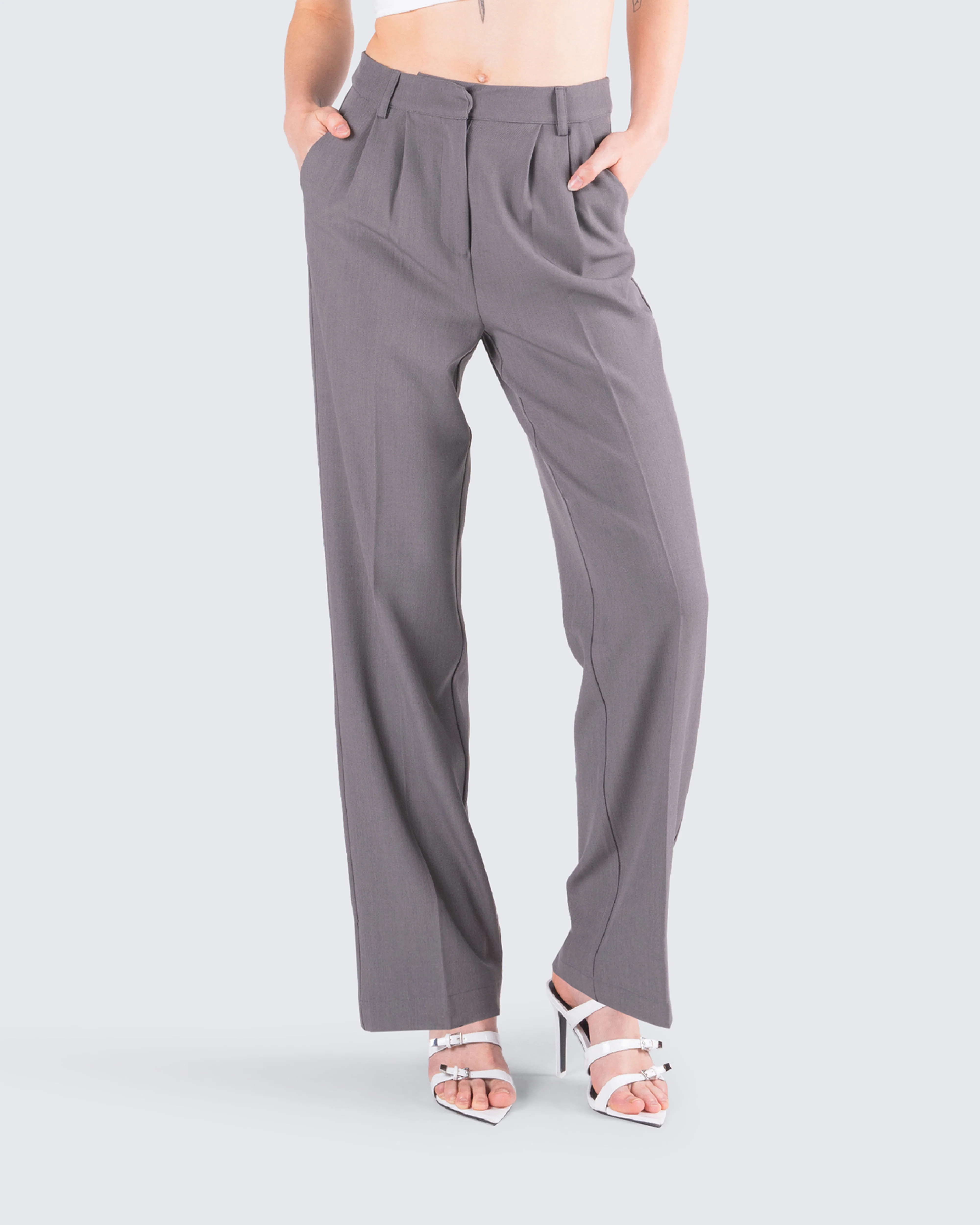 Reese Grey Tailored Pants - Image 8