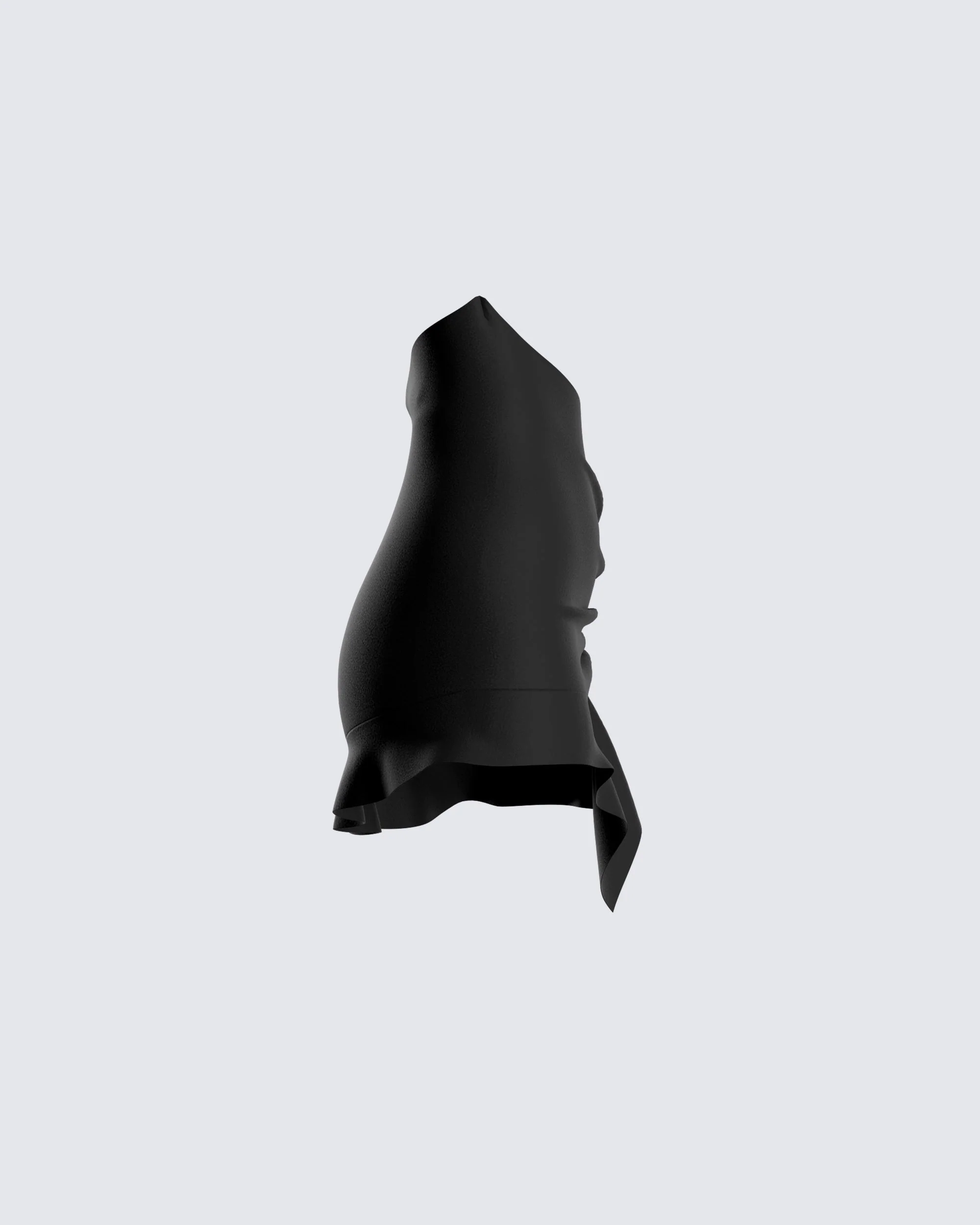 Rena Black Asymmetrical Mini Skirt - Image 2
