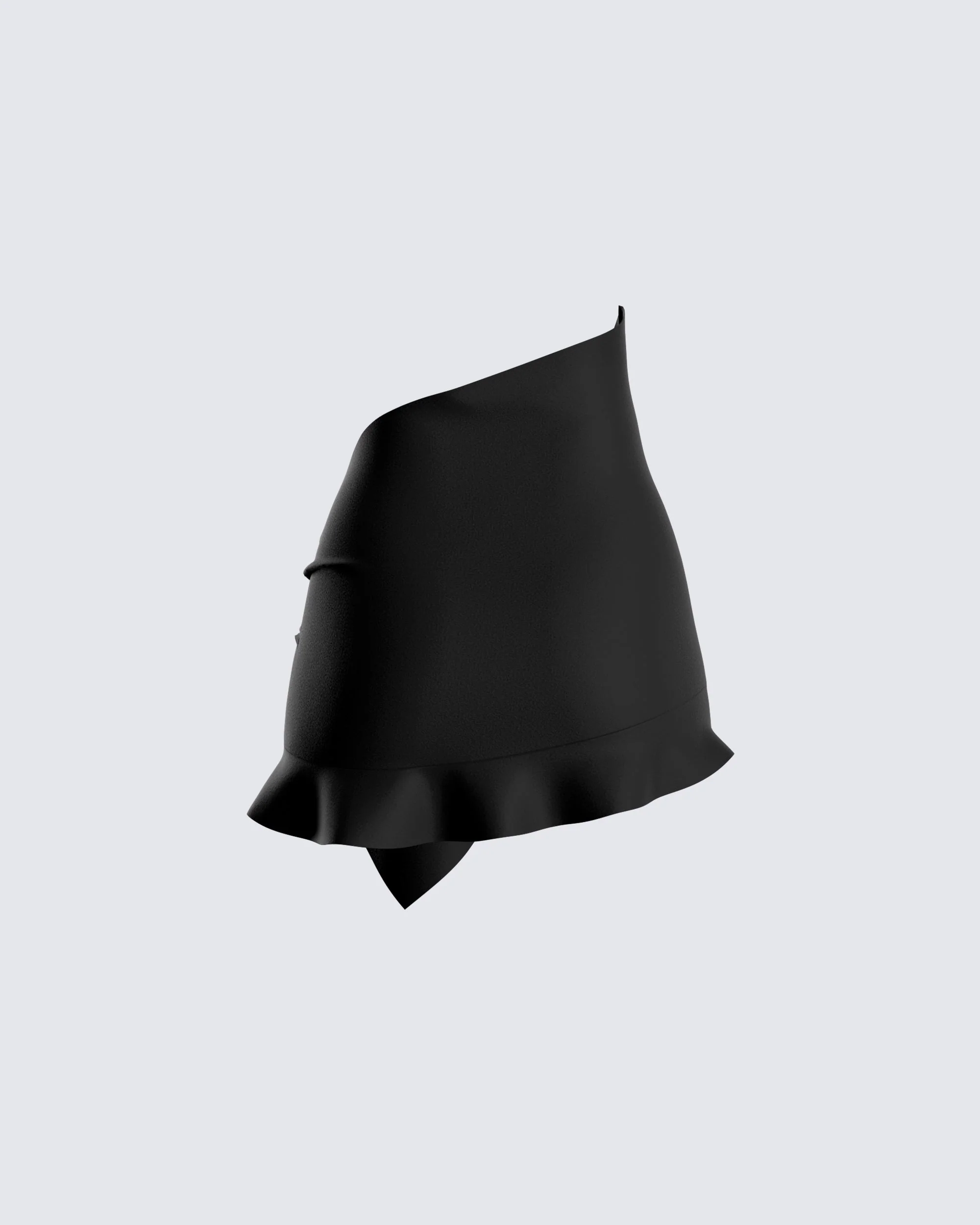 Rena Black Asymmetrical Mini Skirt - Image 3