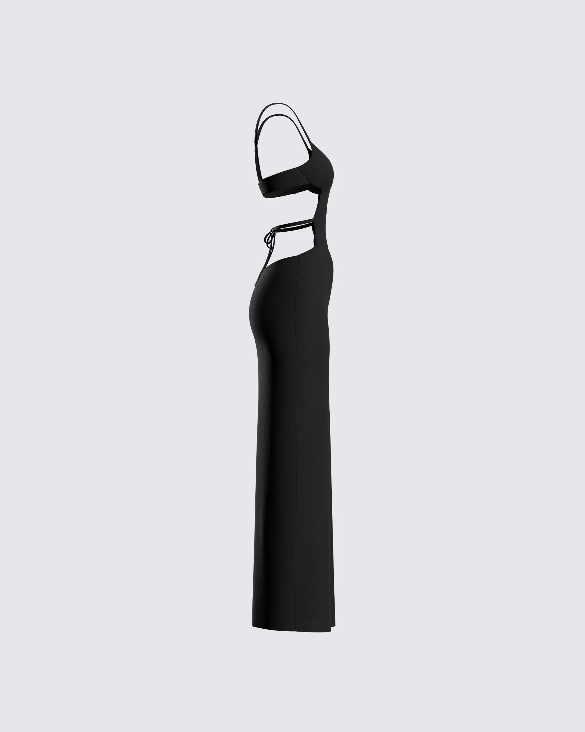 Renata Black Cut Out Maxi Dress - Image 2