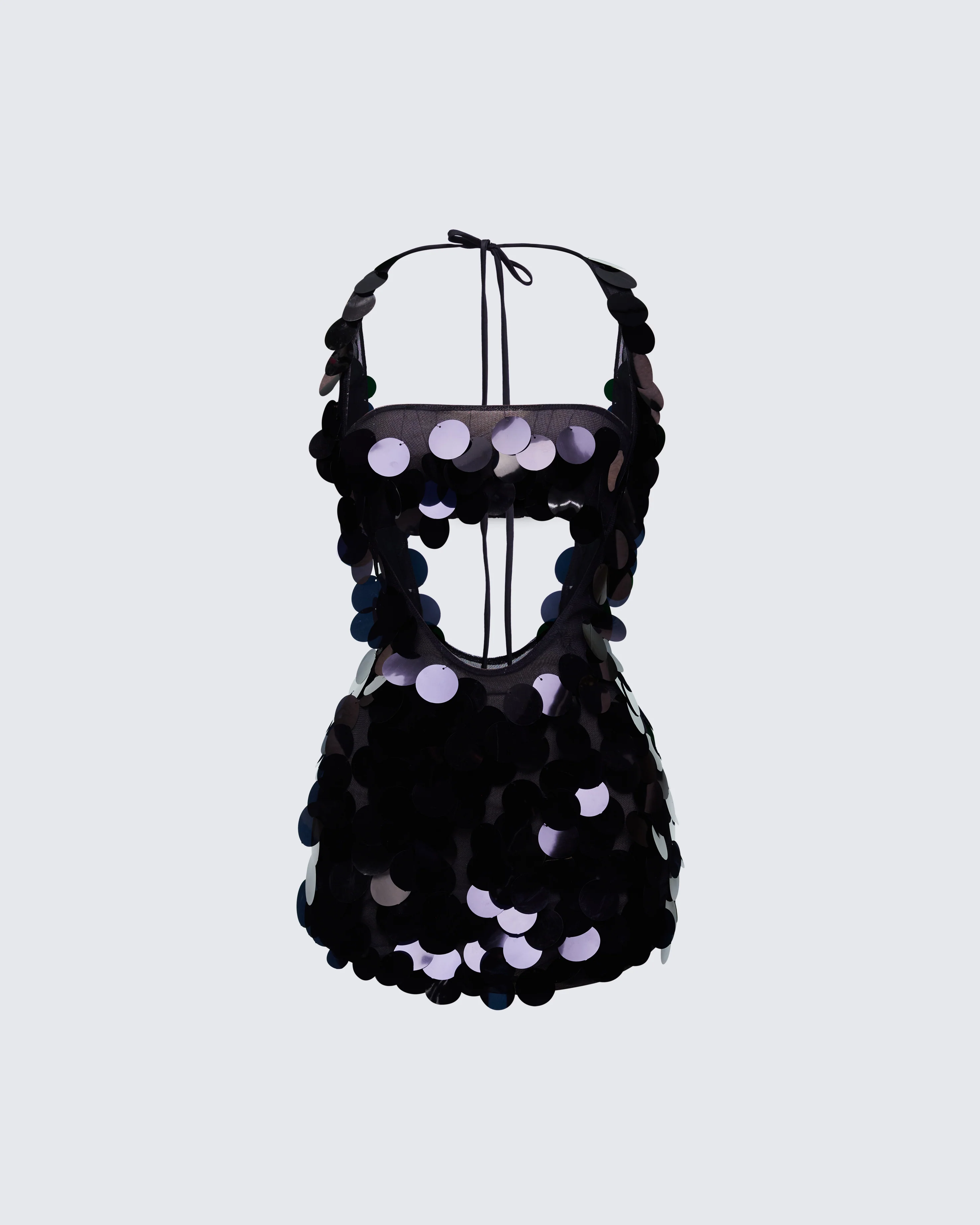 Reverie Black Sequin Plunge Dress