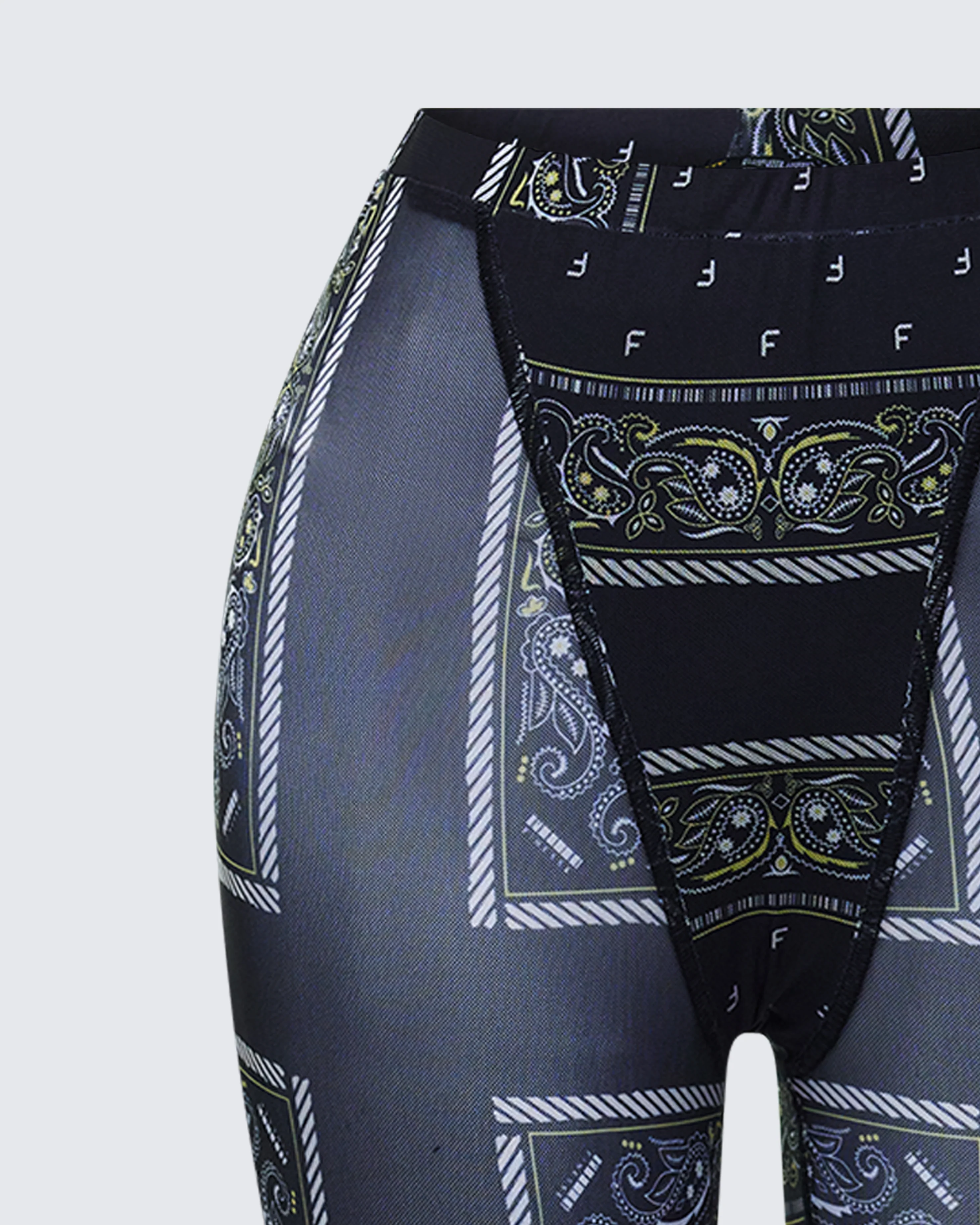 Rikku Black Bandana Mesh Leggings - Image 6