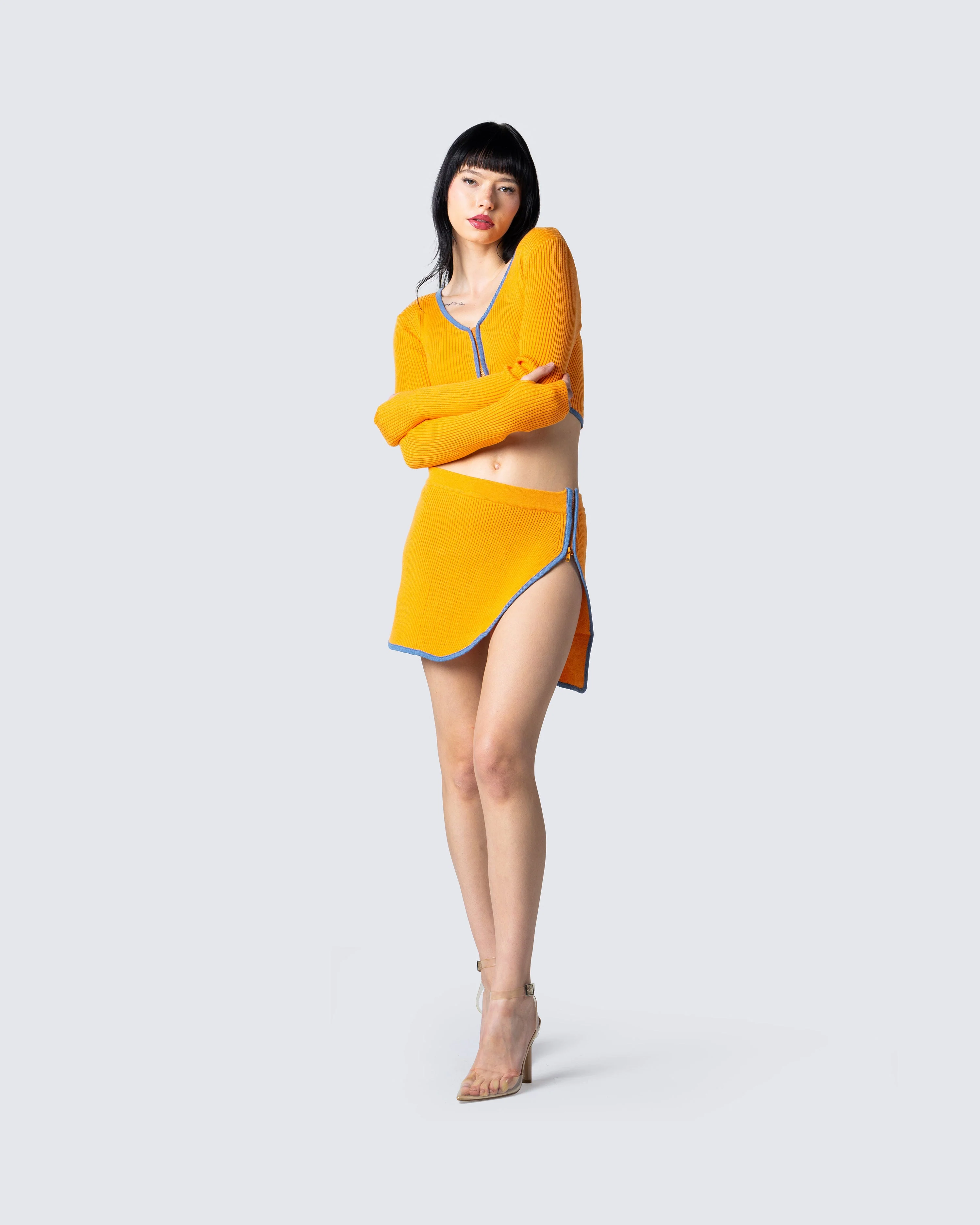 Riley Orange Mini Skirt - Image 7