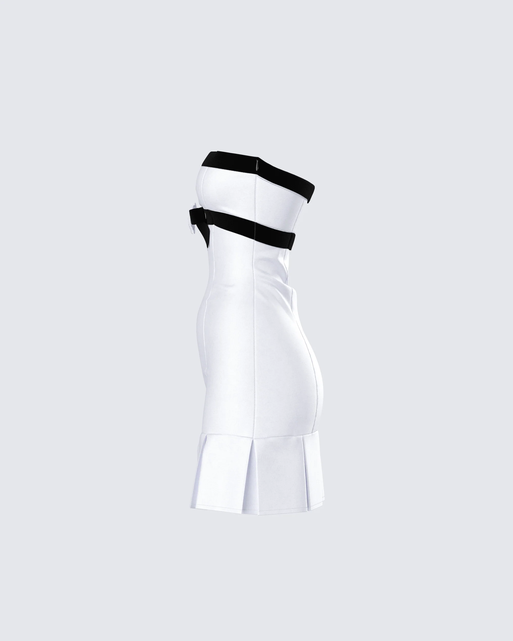Roma White Strapless Mini Dress - Image 2